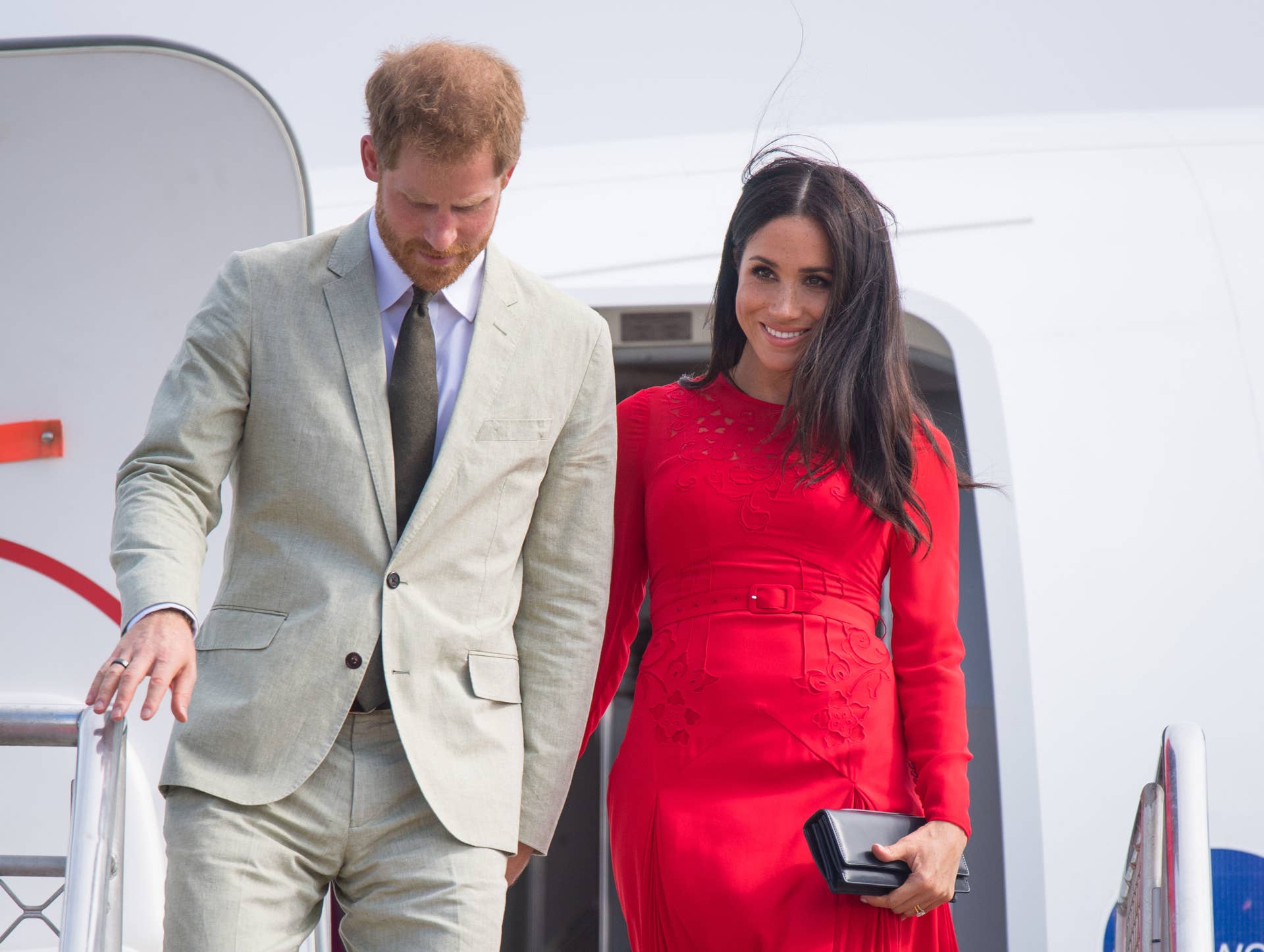 Meghan Markle Wore a Thing: Red Self-Portrait Dress in Tonga Edition