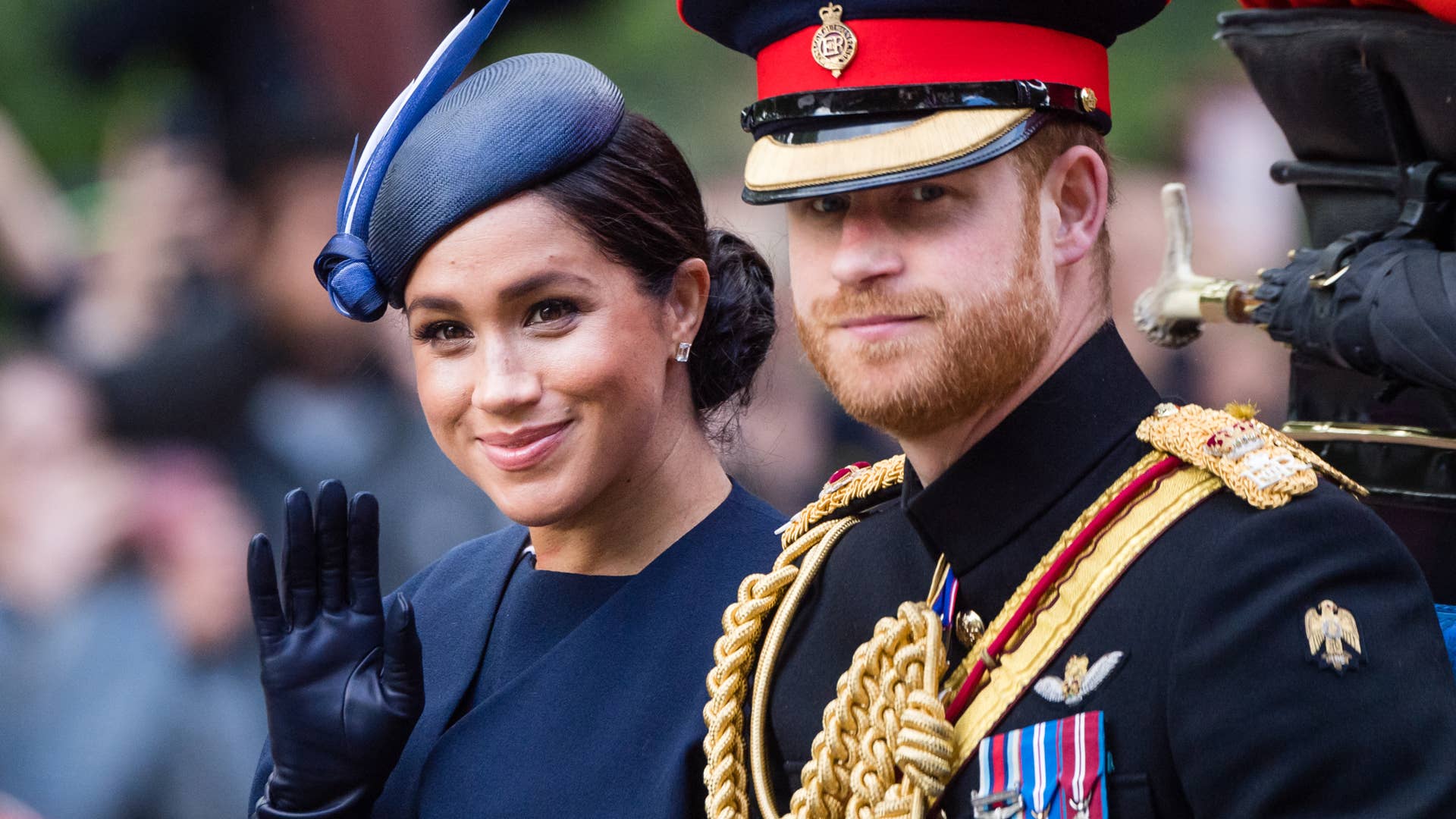Meghan Markle Wore a Thing: Custom Navy Givenchy Cape and Cocktail Dress