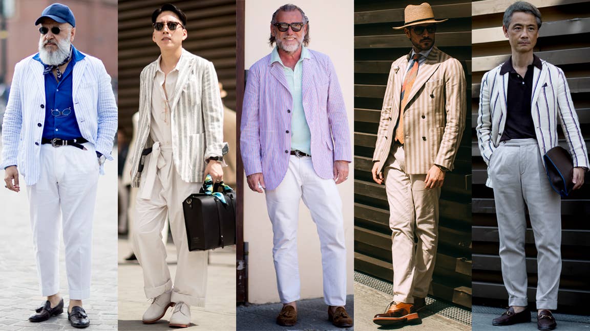 The Street Style Crowd Wore Striped Blazers at Pitti Uomo