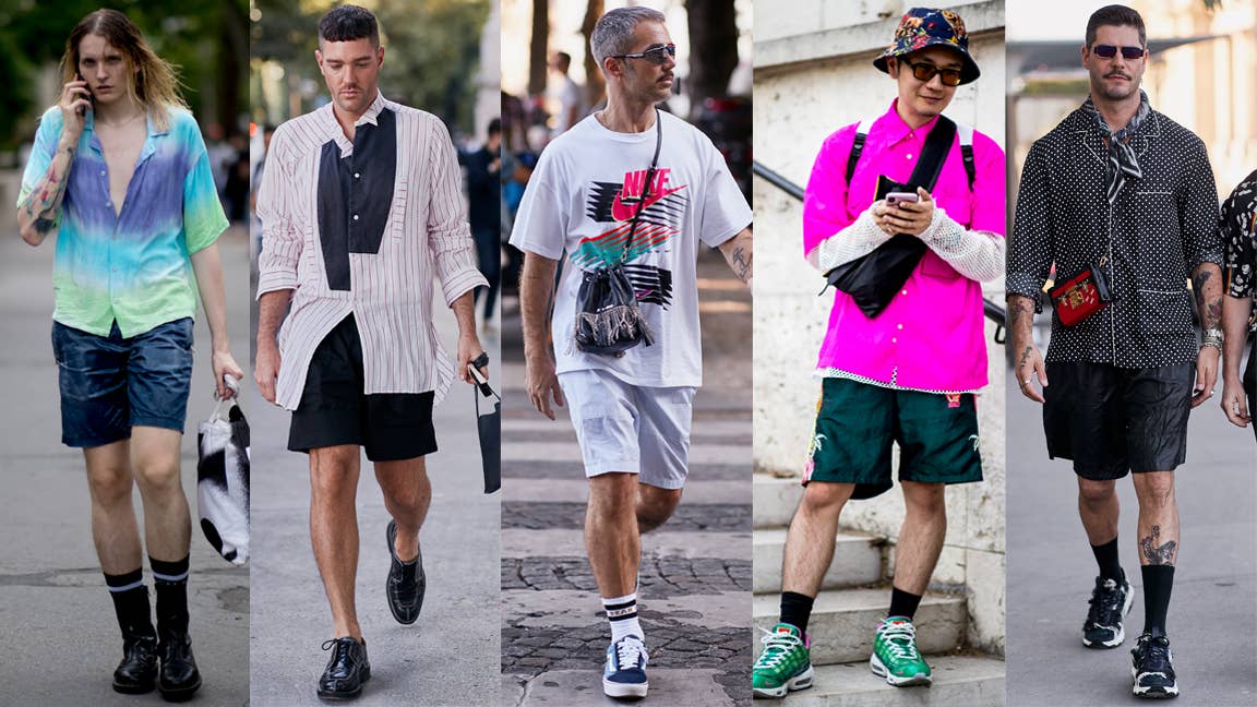 Loose, Sporty Shorts Were a Street Style Staple at Paris Fashion Week Men's