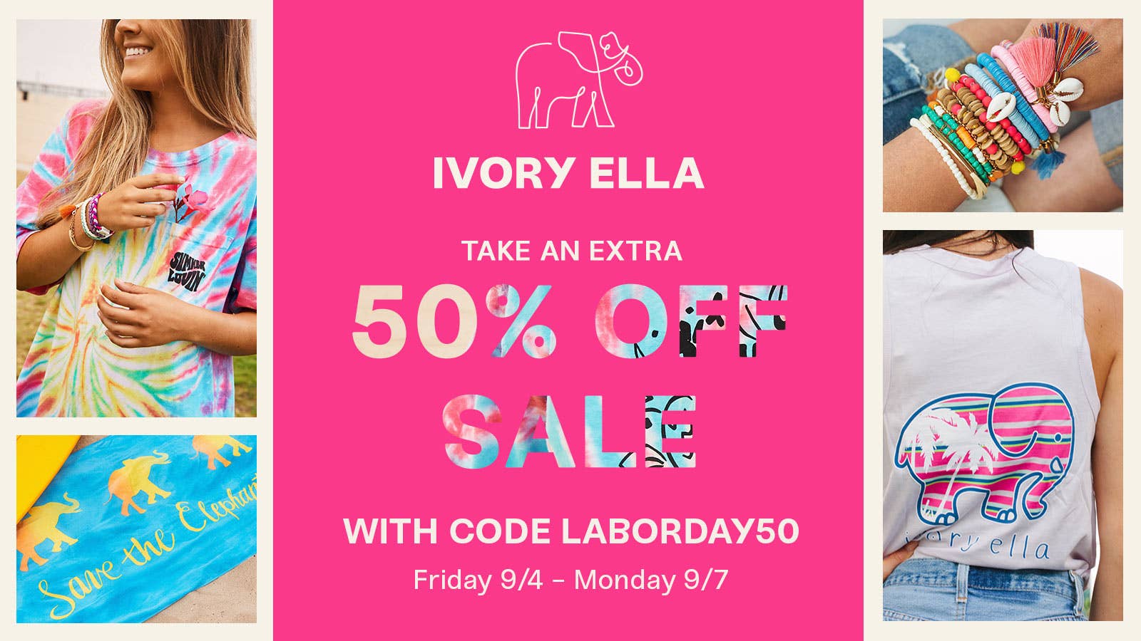 Shop Ivory Ella's Labor Day Sale Friday, September 4th - Monday, September 7th