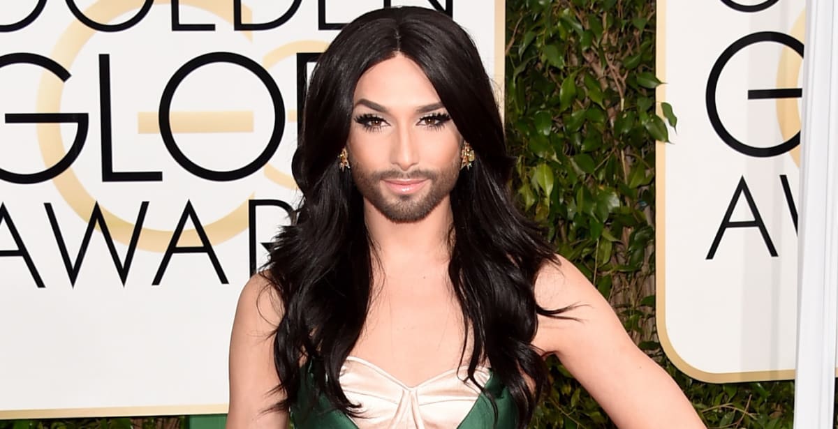 Great Outfits in Fashion History: Conchita Wurst's High Glam 2015 Golden Globes Look
