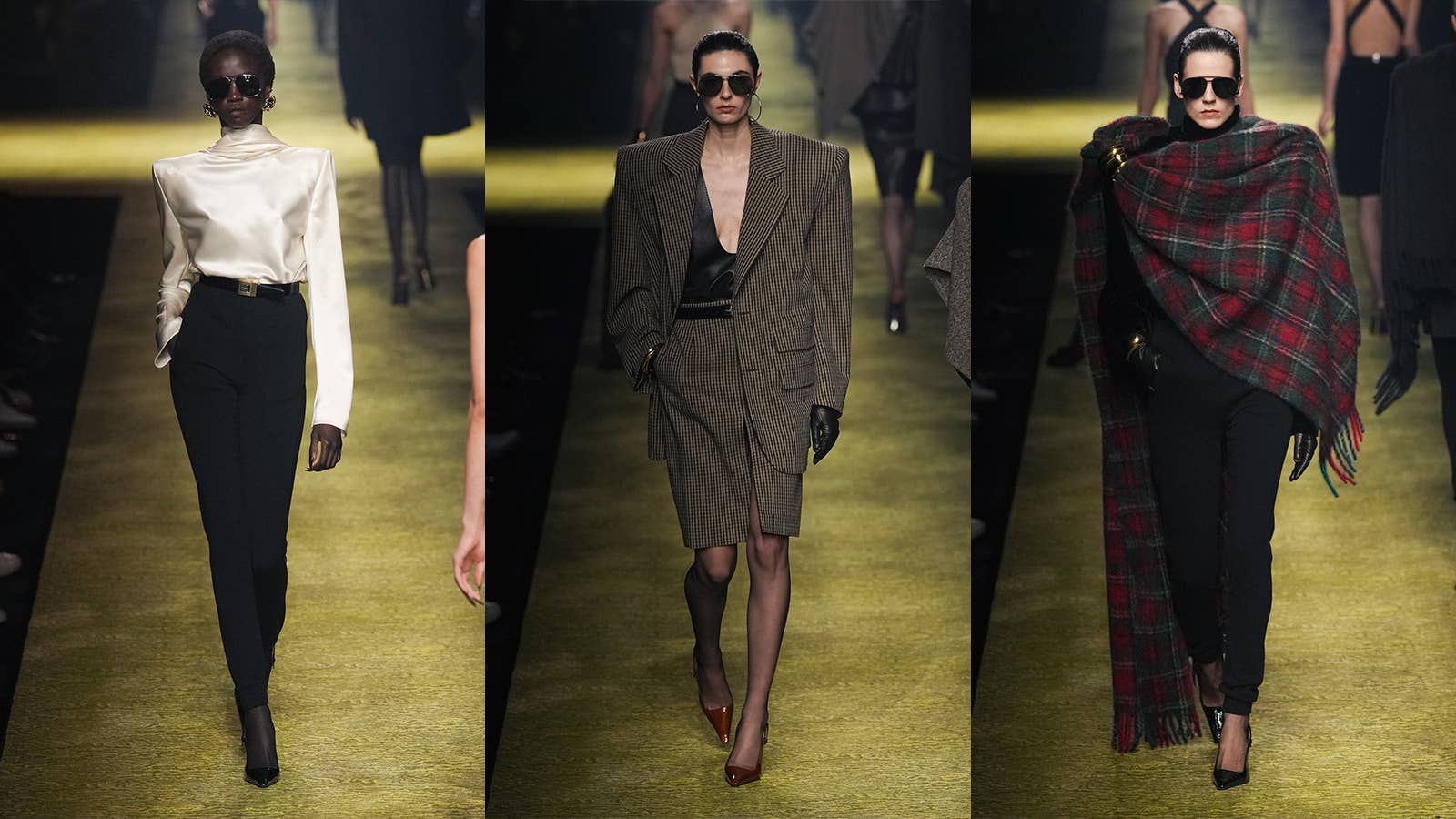 Anthony Vaccarello Weaves '80s Workwear Into Something Timeless at Saint Laurent