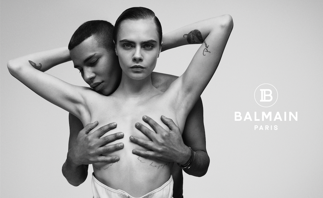 Cara Delevingne and Olivier Rousteing Strip Down for Balmain's Spring 2019 Ad Campaign