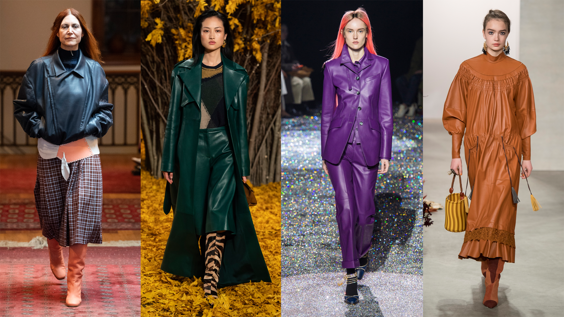 Colorful Leather Will Likely Replace Your Bright Faux Fur Come Fall 2019