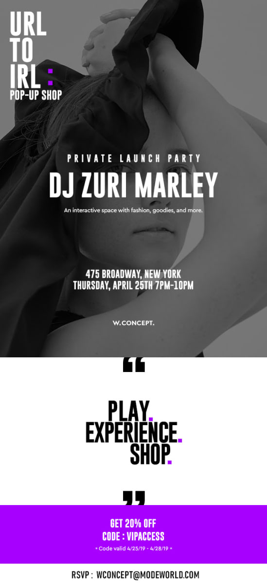 URL to IRL Private Launch Party w/ DJ Zuri Marley, April 25th @ 475 Broadway (NYC)