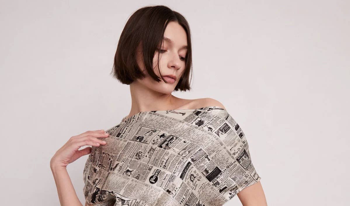 A Silk Dress Covered in Misogynistic Beauty Ads
