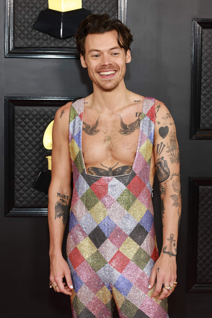 Harry Styles Wore A Clowncore Jumpsuit At The Grammy Awards