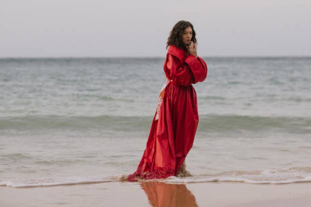 lorde red dress Fashionista Editors Have a Lot of Feelings About Lorde's 'Perfect Places'  Video