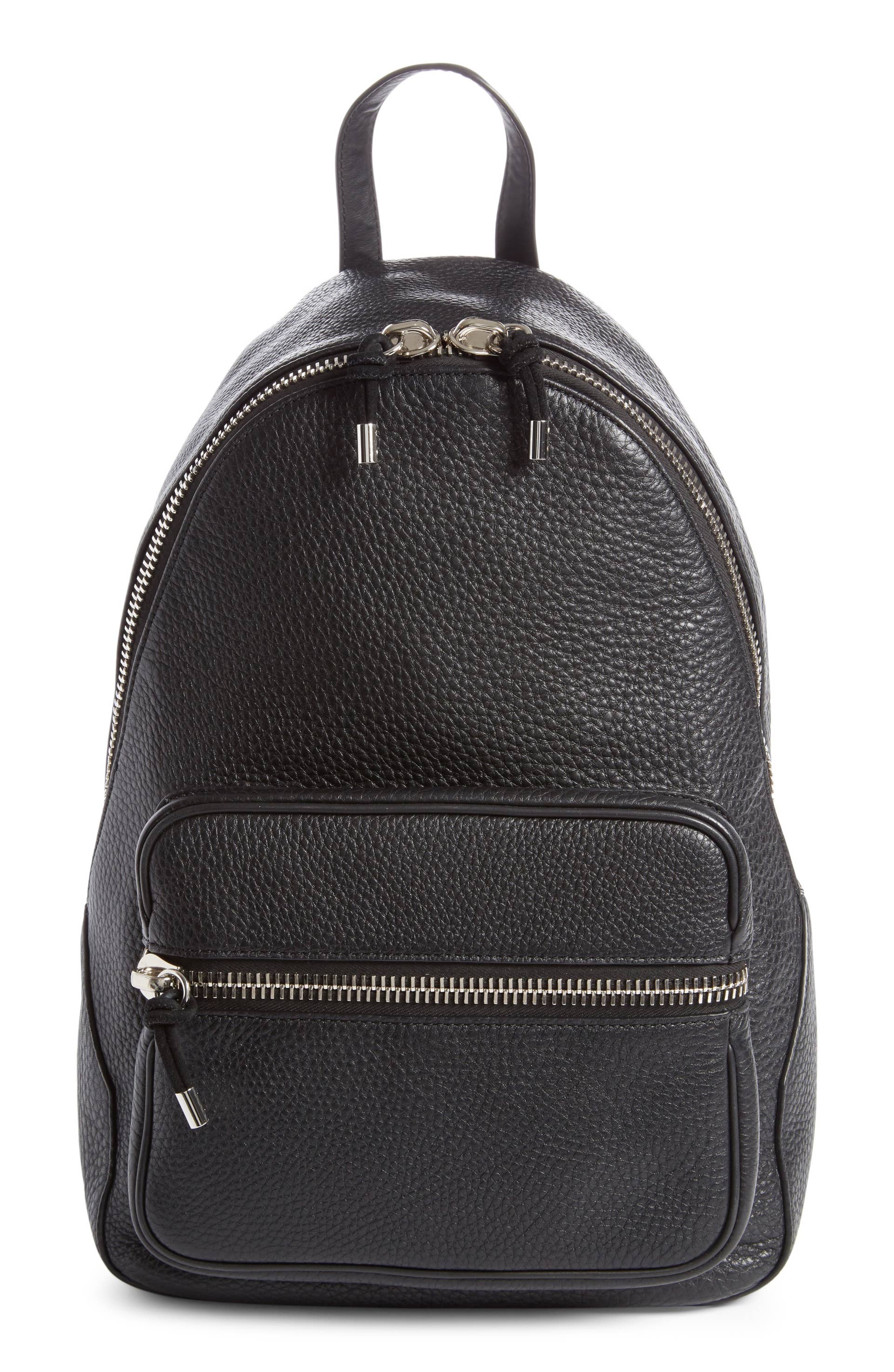 alexander wang berkeley leather backpack Wang NISHIKINO VINTAGE KYOTO Zipper detail for expandability Interior Leather bag Alexander Wang Black