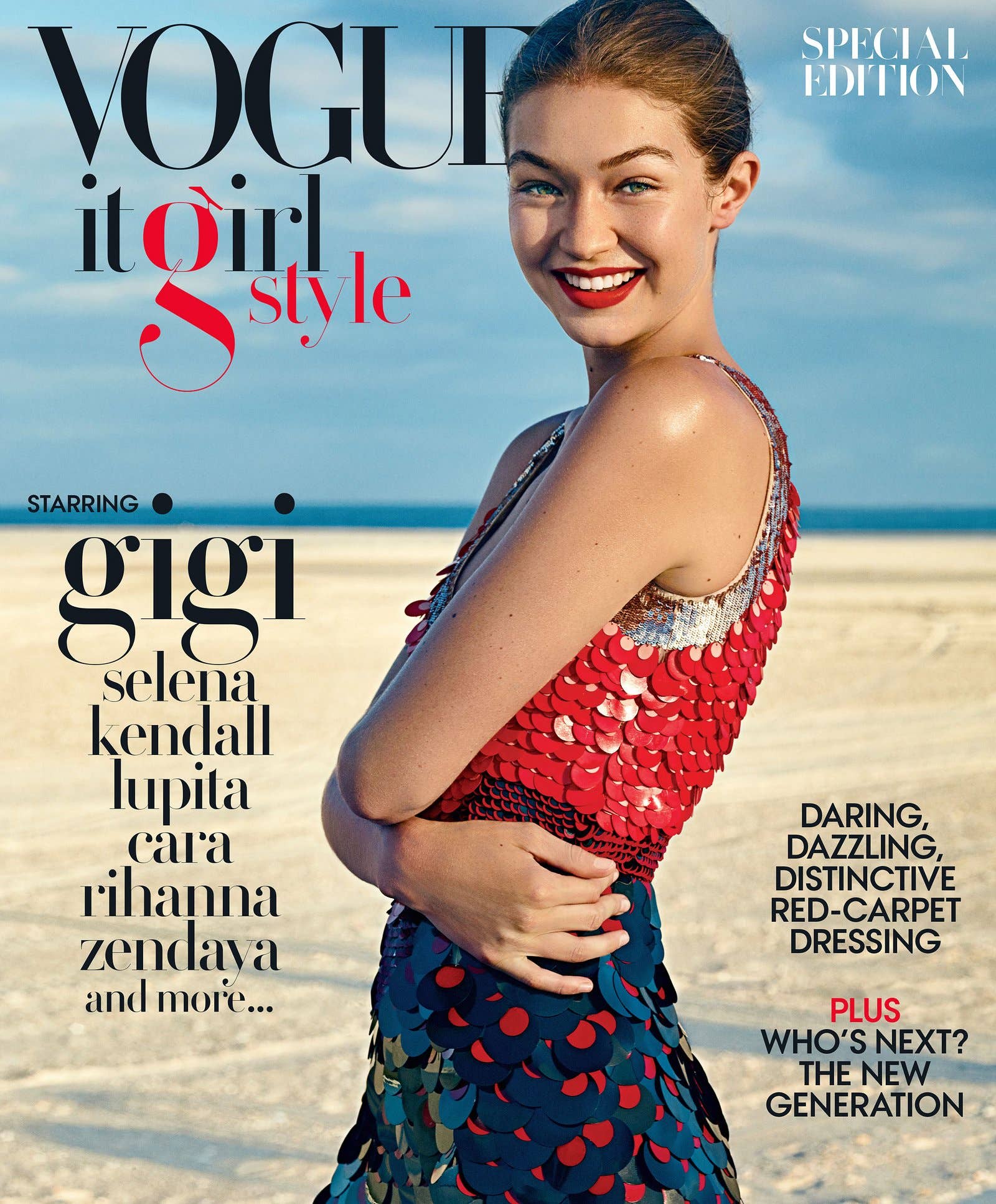 Vogue it girl style Gigi Hadid ジジハディッド Gigi Hadid Covers a Very Special 'It Girl' Edition of 'Vogue