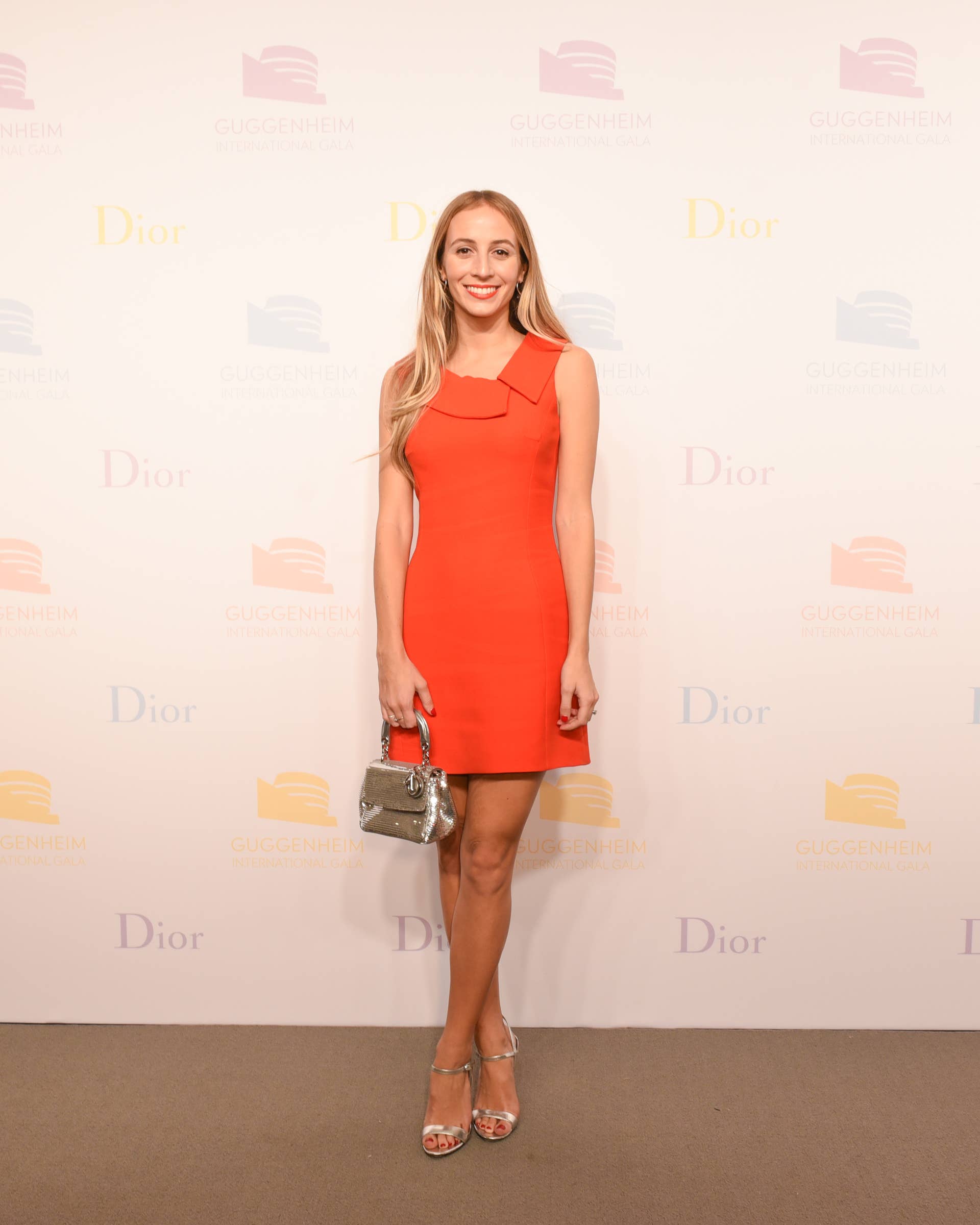 alexa chung orange dress Alexa Chung Wore Denim (and a Safety Pin) to a Fancy Dior Party