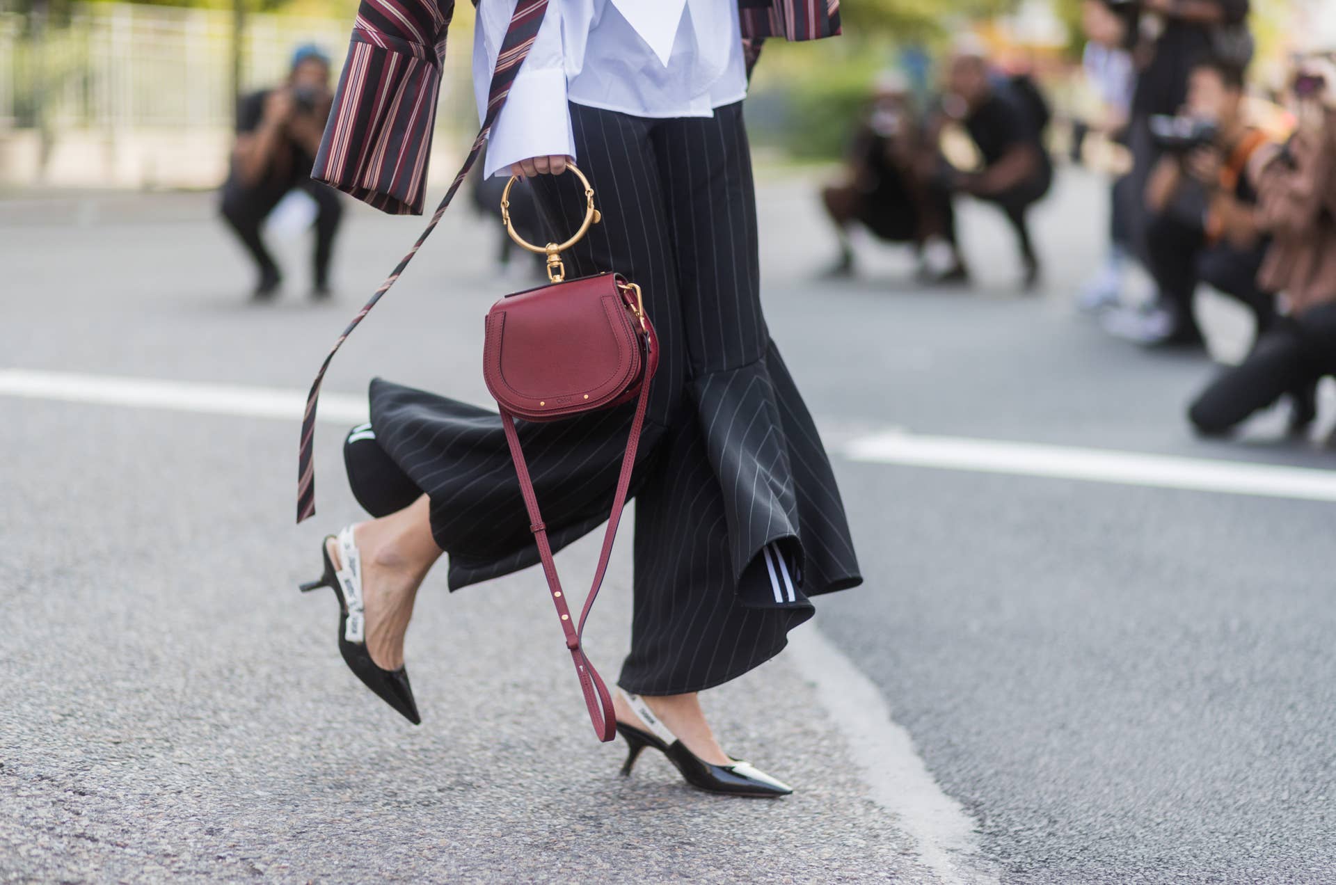 Shop Ruffle Frill Hem Pants Trousers - Fashionista