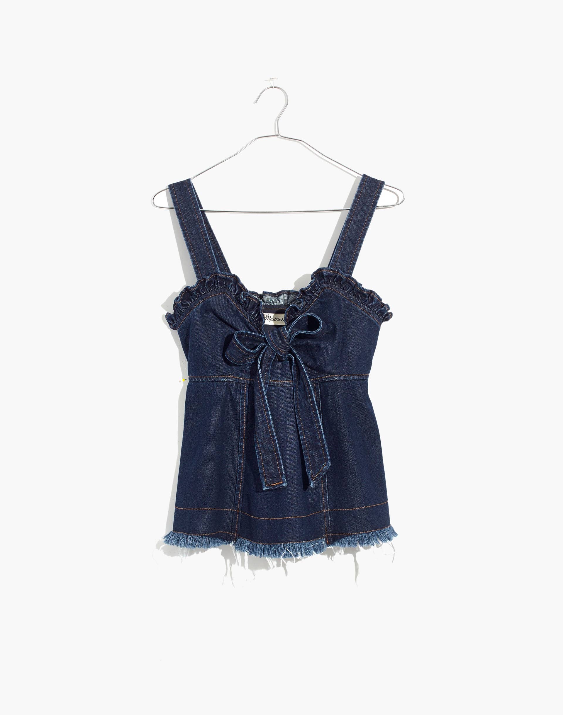 white christmas dresses KAREN WALKER Denim Sweetheart Wrap Dress / XS – Sarah & Ludo main image 1