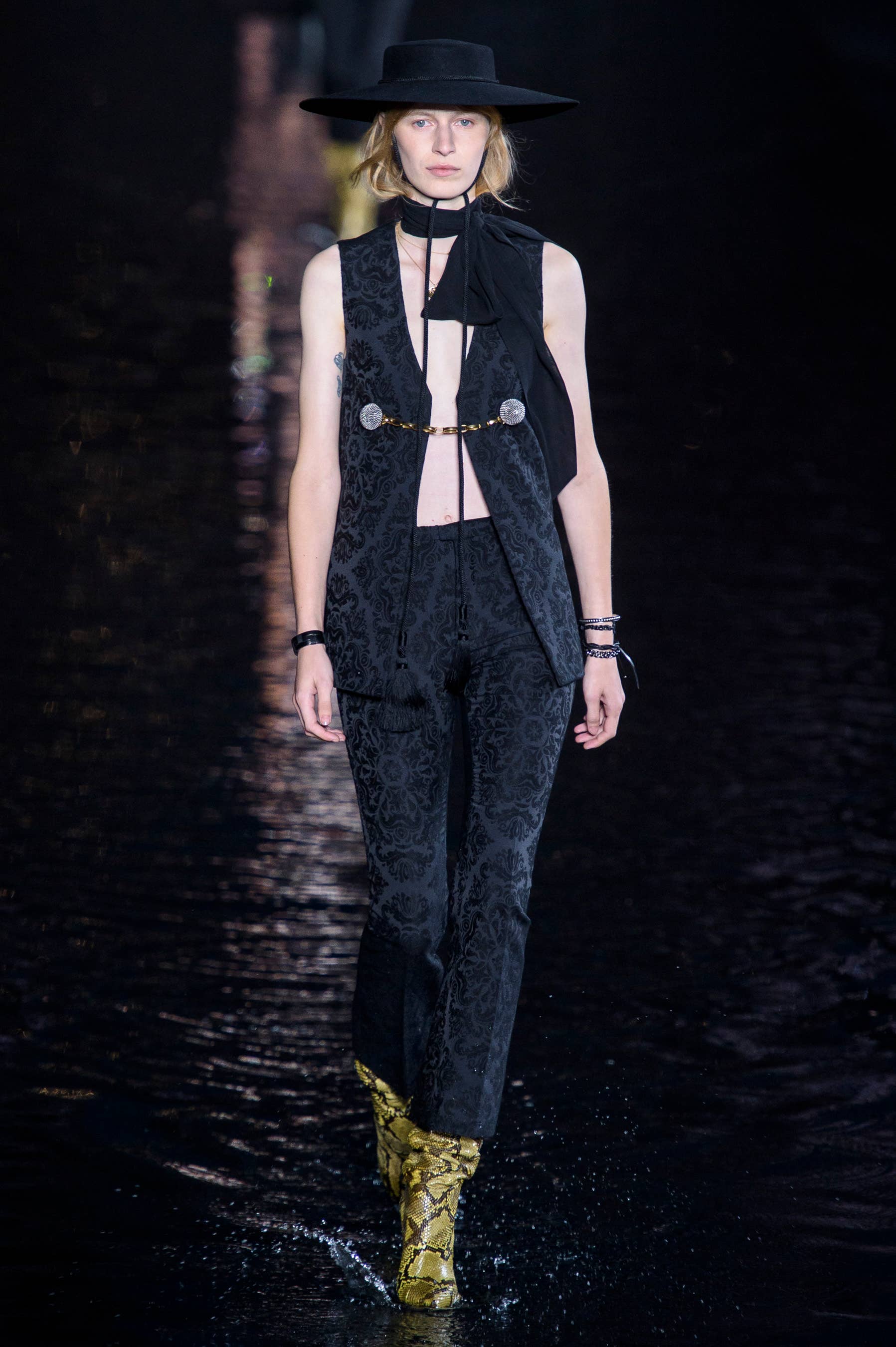 Anthony Vaccarello's Glam-Rockers Walk on Water at Saint Laurent