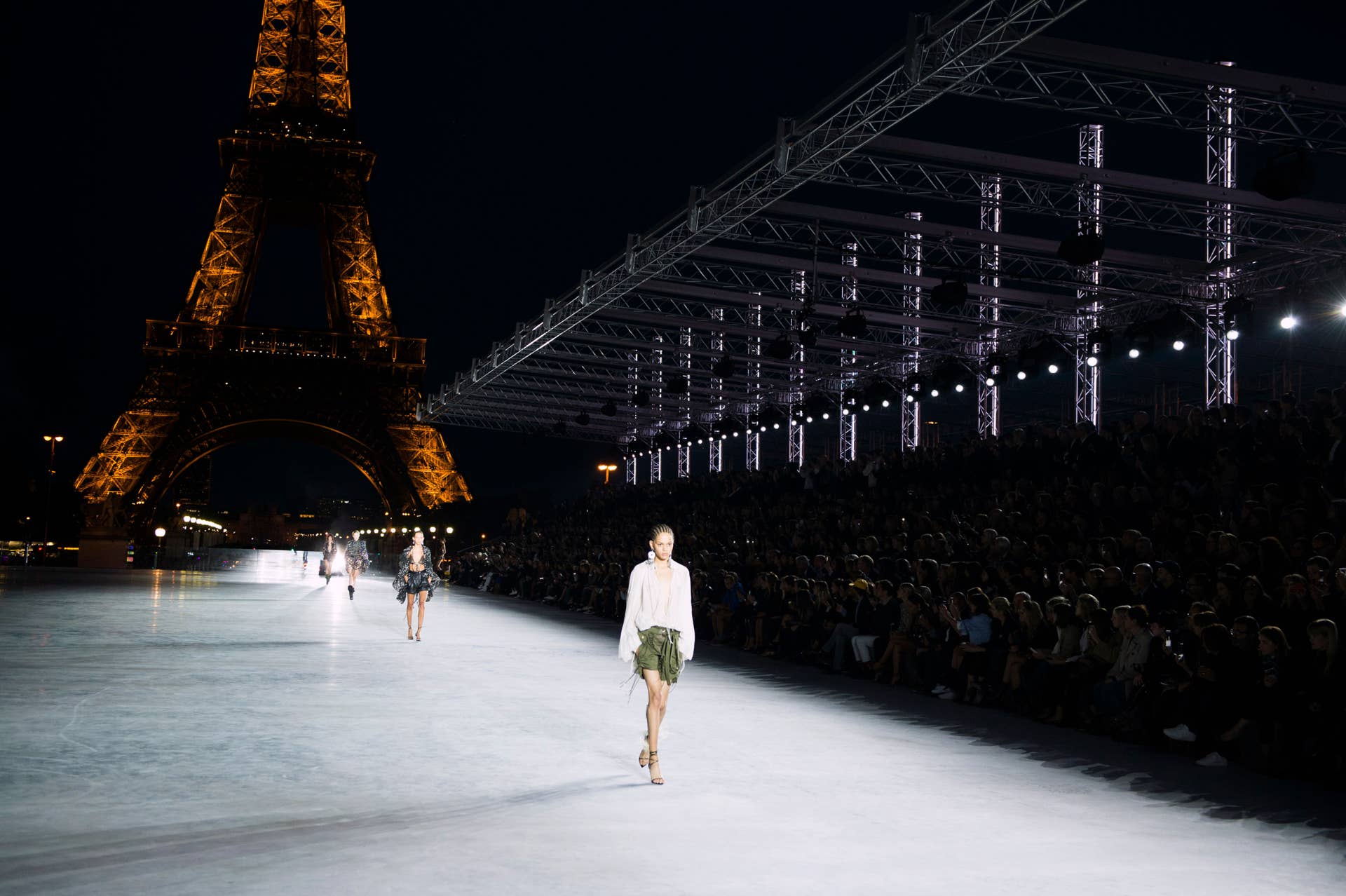 Saint Laurent Staged a Party-Ready Spring Show at the Eiffel Tower