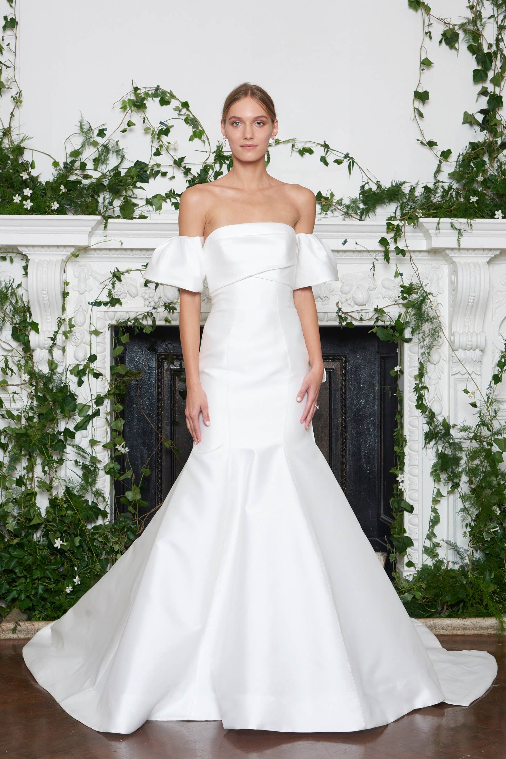 modern wedding dresses 2018 Modern Garden-Inspired Lace Wedding Gown