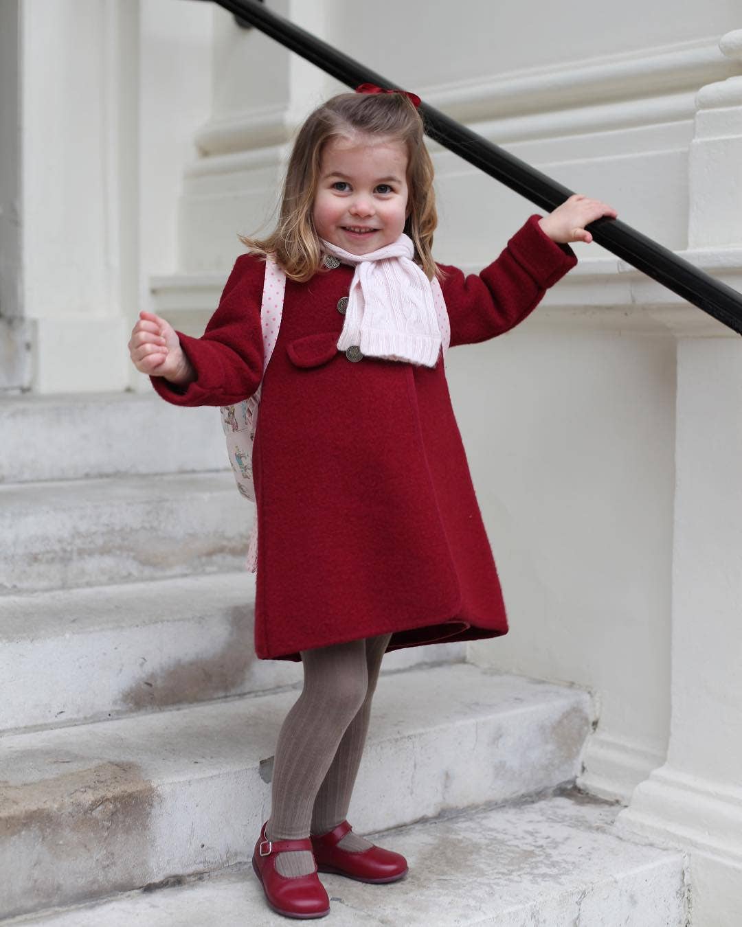 princess charlotte red dress Princess Charlotte is the Queen of the Re-Wear Stepping Out in the Same Vibrant Jacket Since 2022