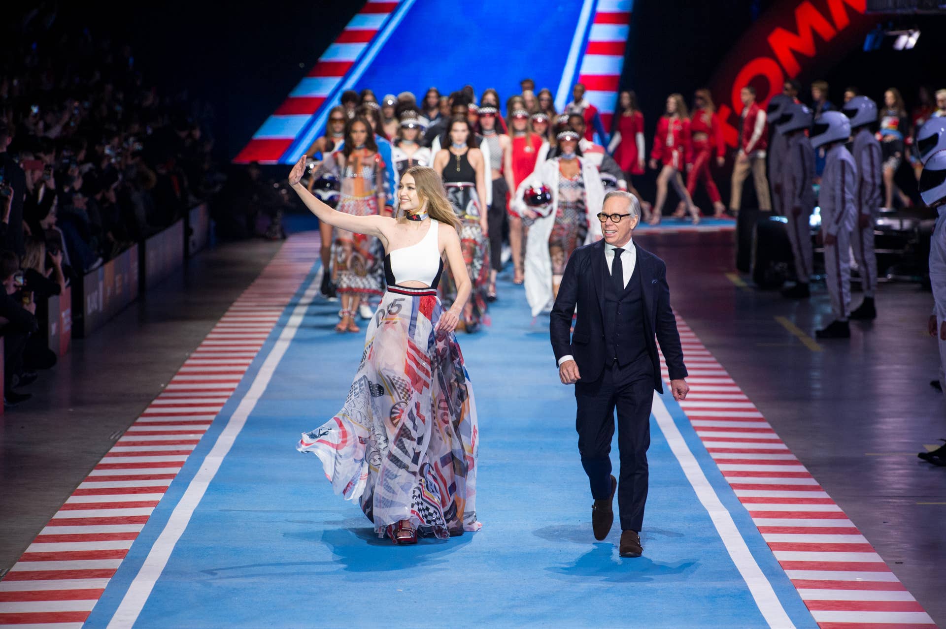 gigi hadid blue dress runway Gigi Is STUNNING!