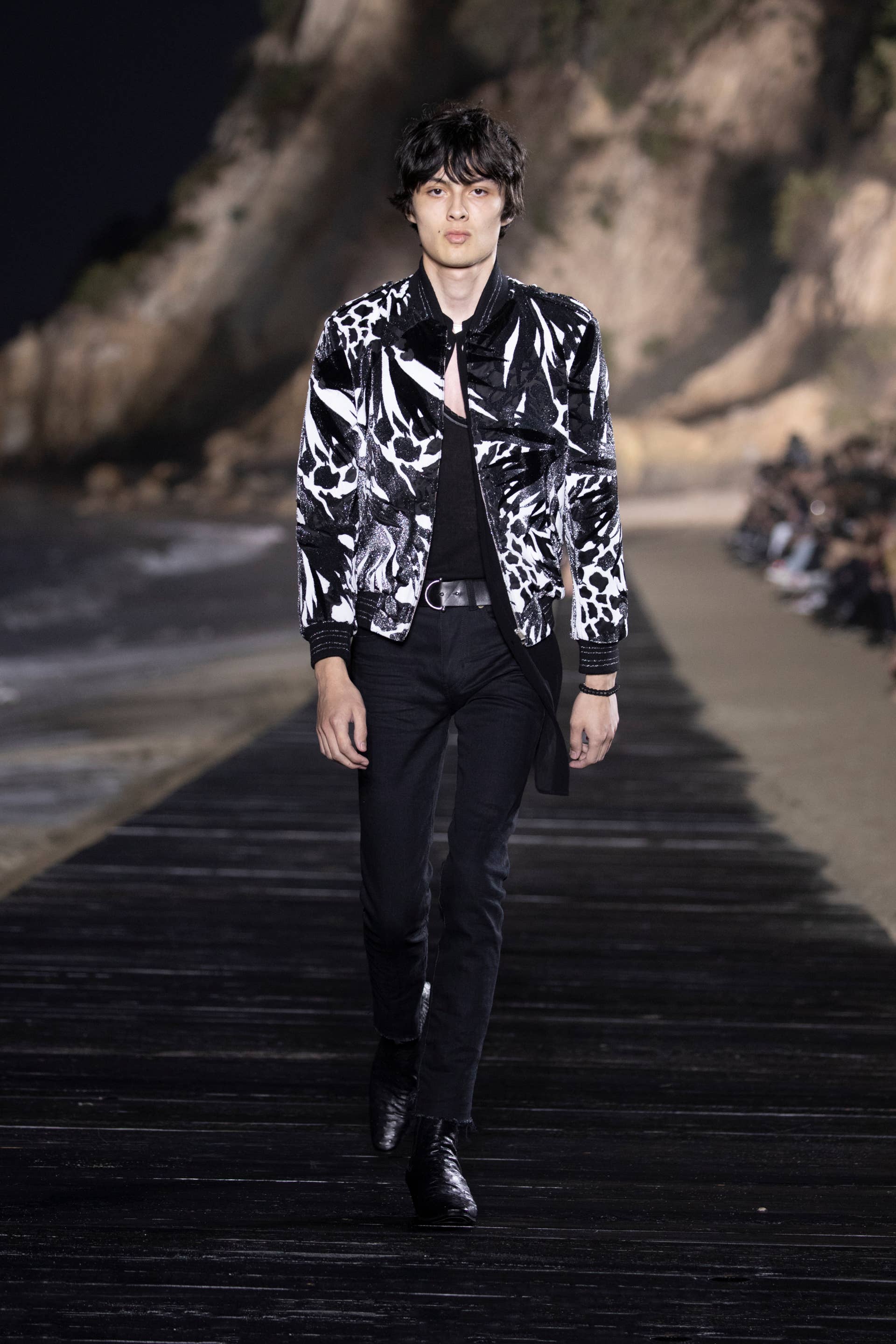 Anthony Vaccarello Shows Bohemian Wares Against Crashing Malibu
