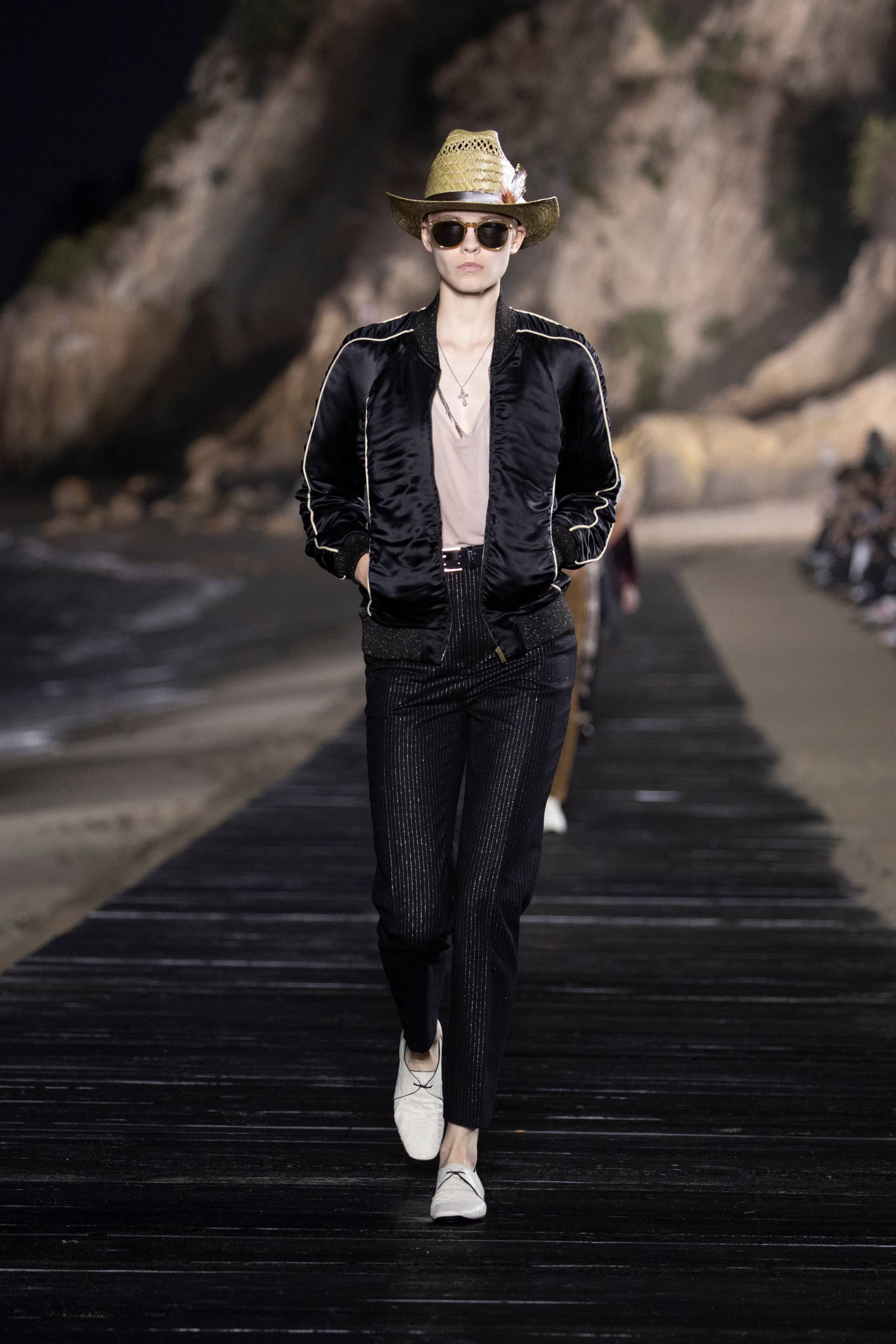 Anthony Vaccarello Shows Bohemian Wares Against Crashing Malibu