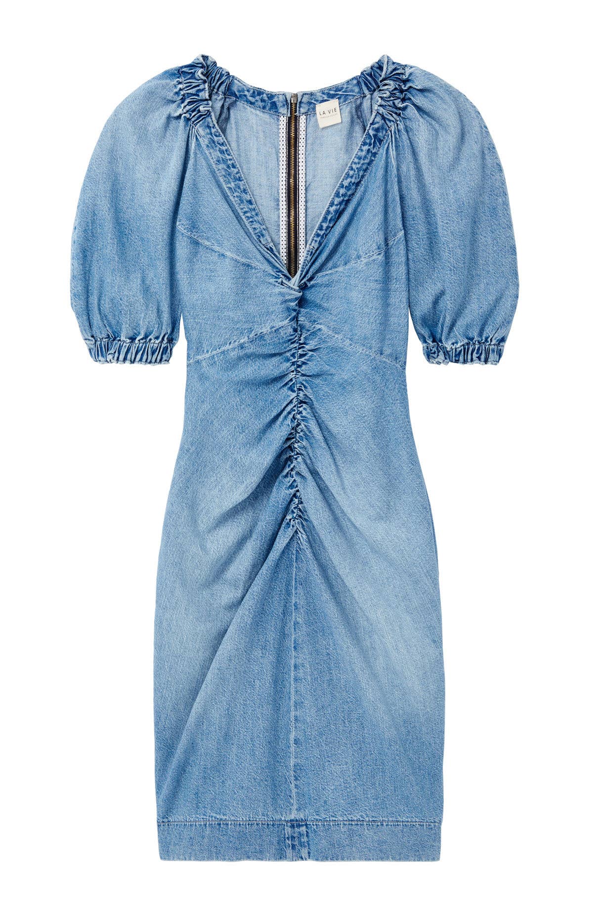 white christmas dresses Rebecca Taylor Women's Gabrielle Denim Midi-Dress - Deep Sea Wash main image 0