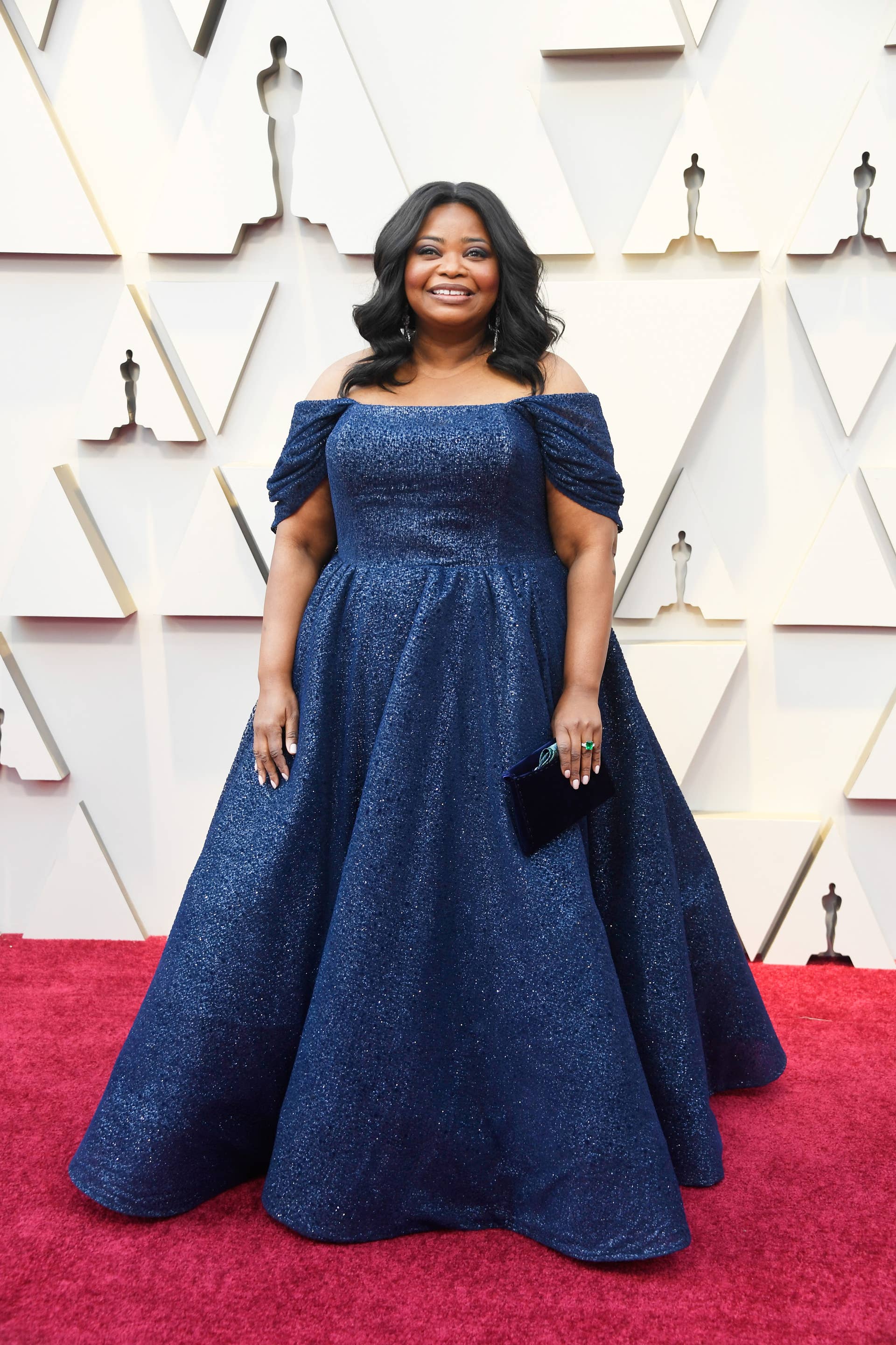 Blue Dress Best Red Carpet Dresses 2019 Alicia Quarles Blue Satin  Off-the-shoulder Formal Dress