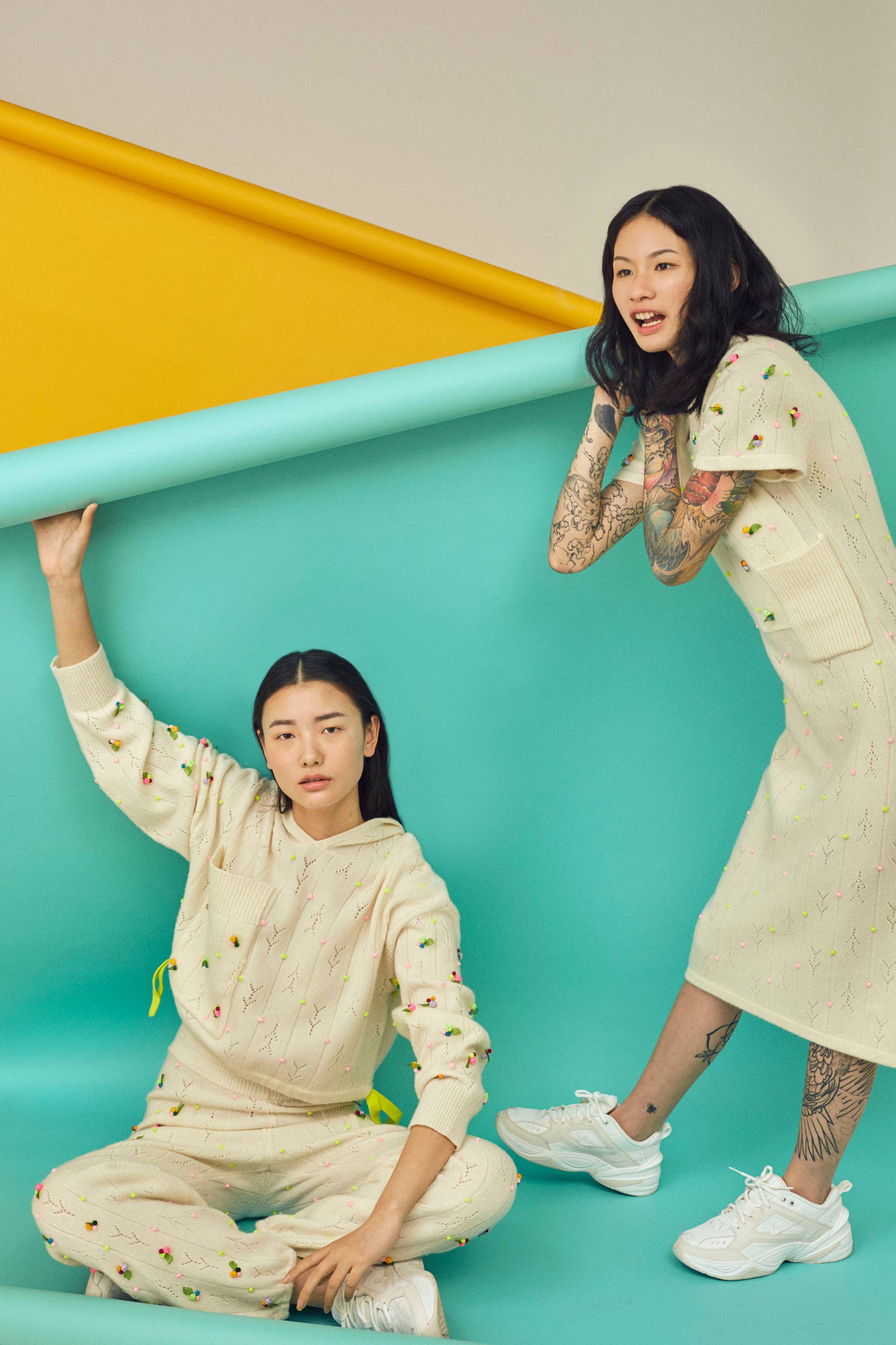 slim fit dress slacks Yan Yan Knits