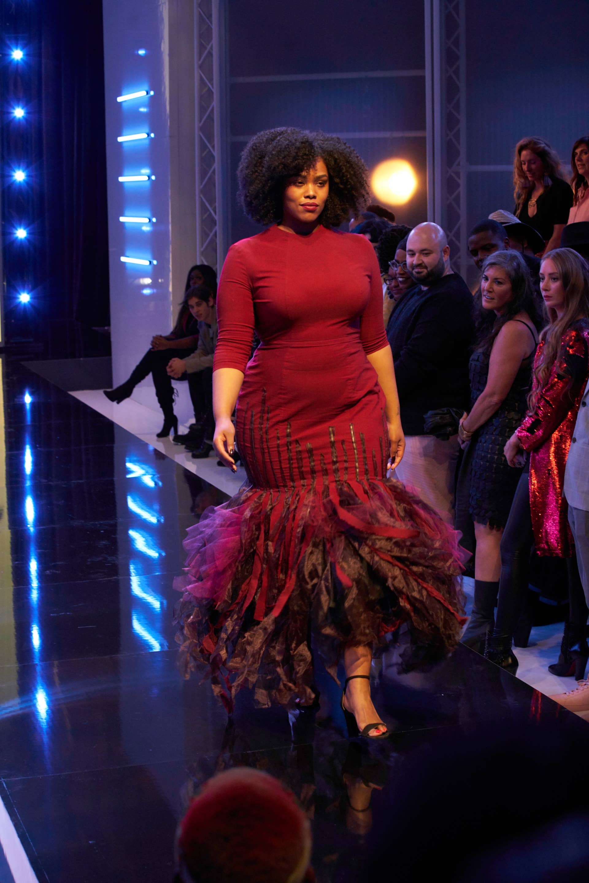 project runway red dress JustFab Red Dress Project Runway
