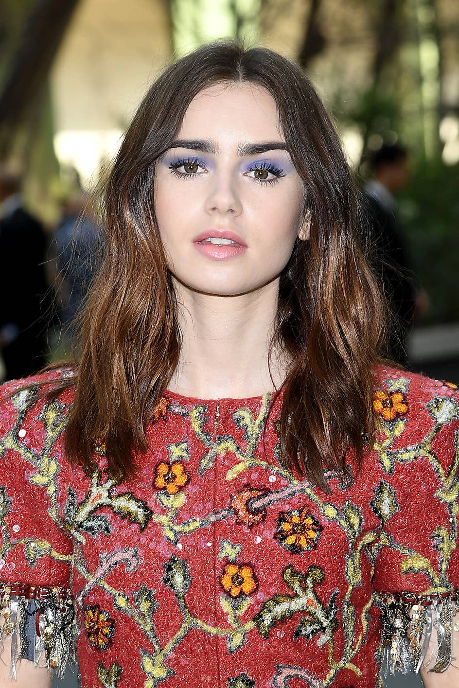Great Outfits in Fashion History: Lily Collins Pairs Her Embellished Chanel With Denim - Fashionista Great Outfits in Fashion History: Lily Collins Pairs Her Embellished Chanel With Denim - Fashionista
