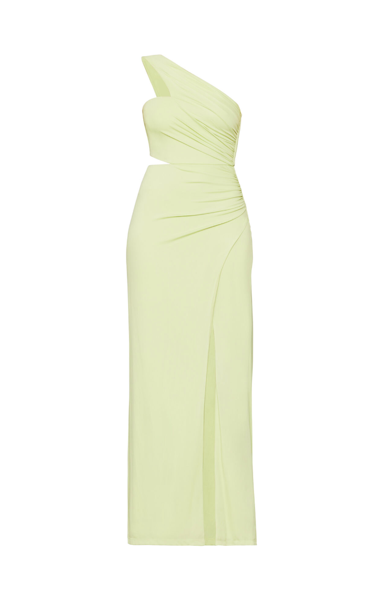 bcbg green cutout dress BCBGMaxazria Rosetta Lemongrass Green Half Sleeve Cut Out Shift Dress  Pre-Owned main image 1