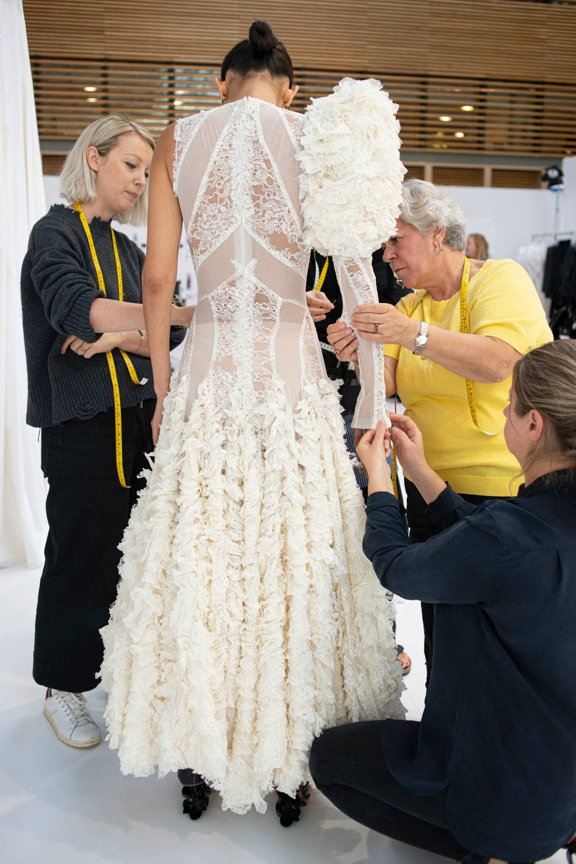 A Closer Look: The Making of an Upcycled Alexander McQueen Spring 2020 Runway Gown - Fashionista A Closer Look: The Making of an Upcycled Alexander McQueen Spring 2020 Runway Gown - Fashionista