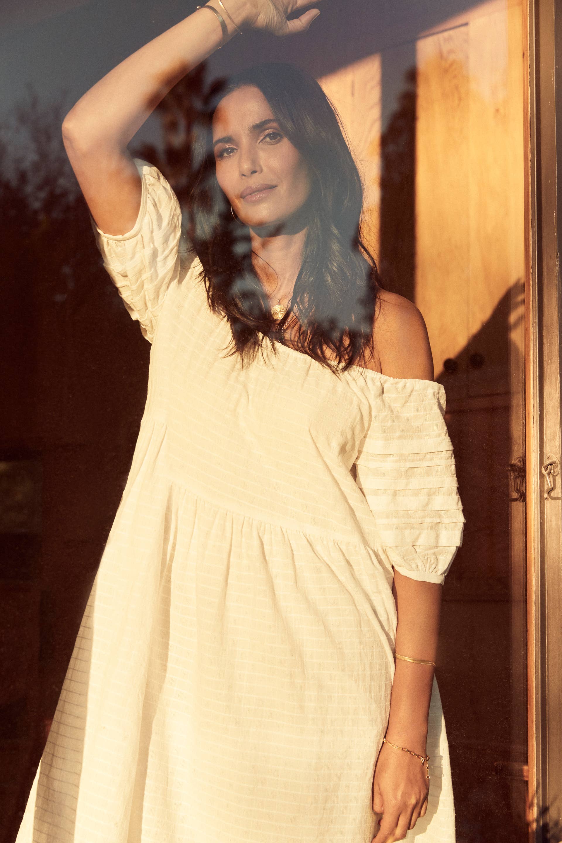 padma lakshmi denim dress Top Chef Texas Padma Lakshmi Portrait P 2011
