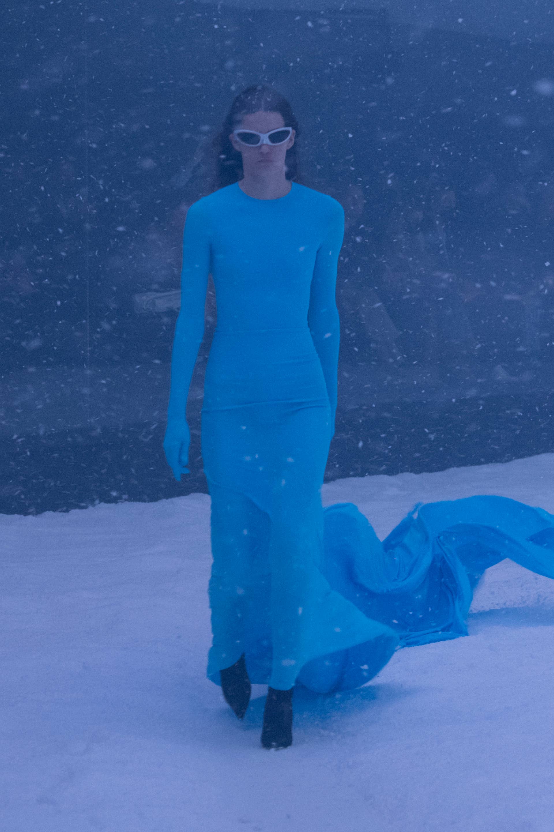 balenciaga blue dress balenciaga blue Crushed Velvet Mini Dress One Shoulder High Neck NWT 38 RGT