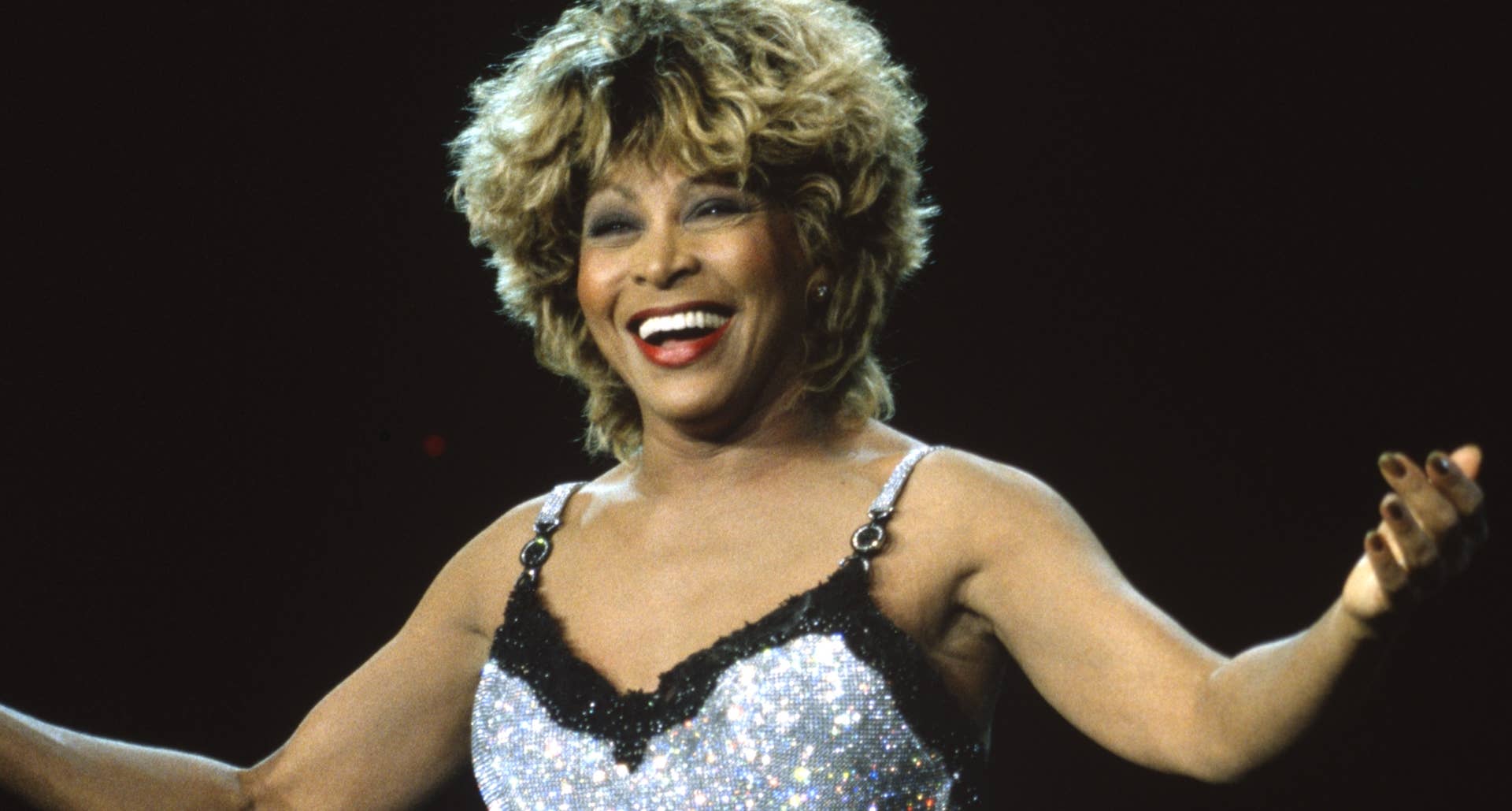 tina turner sequin dress Rock star Tina Turner in a hot silver sequin dress performing on... News Photo