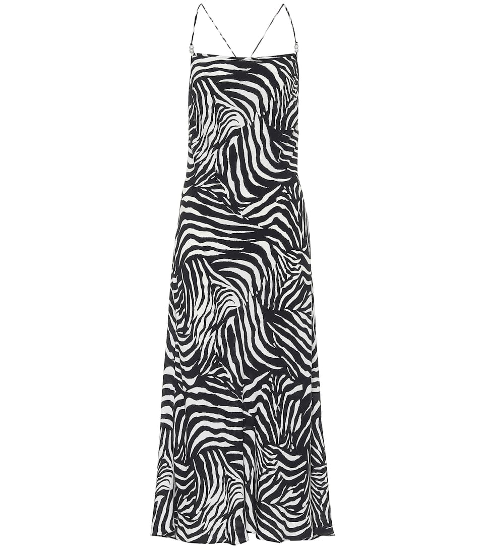 blue dress for baby girl Just Cavalli 2000s Black & White Zebra Maxi Dress