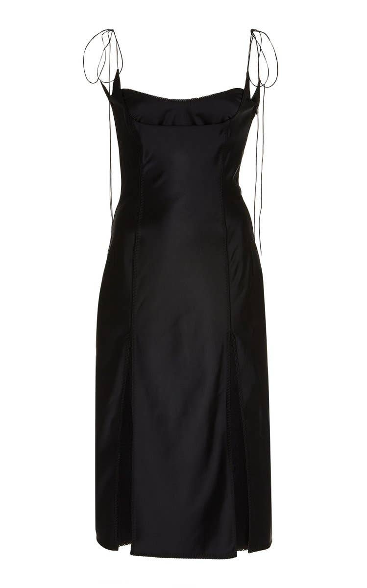 chinese dress ladies Leather Bela Midi Dress In Black – Victoria Beckham UK main image 0