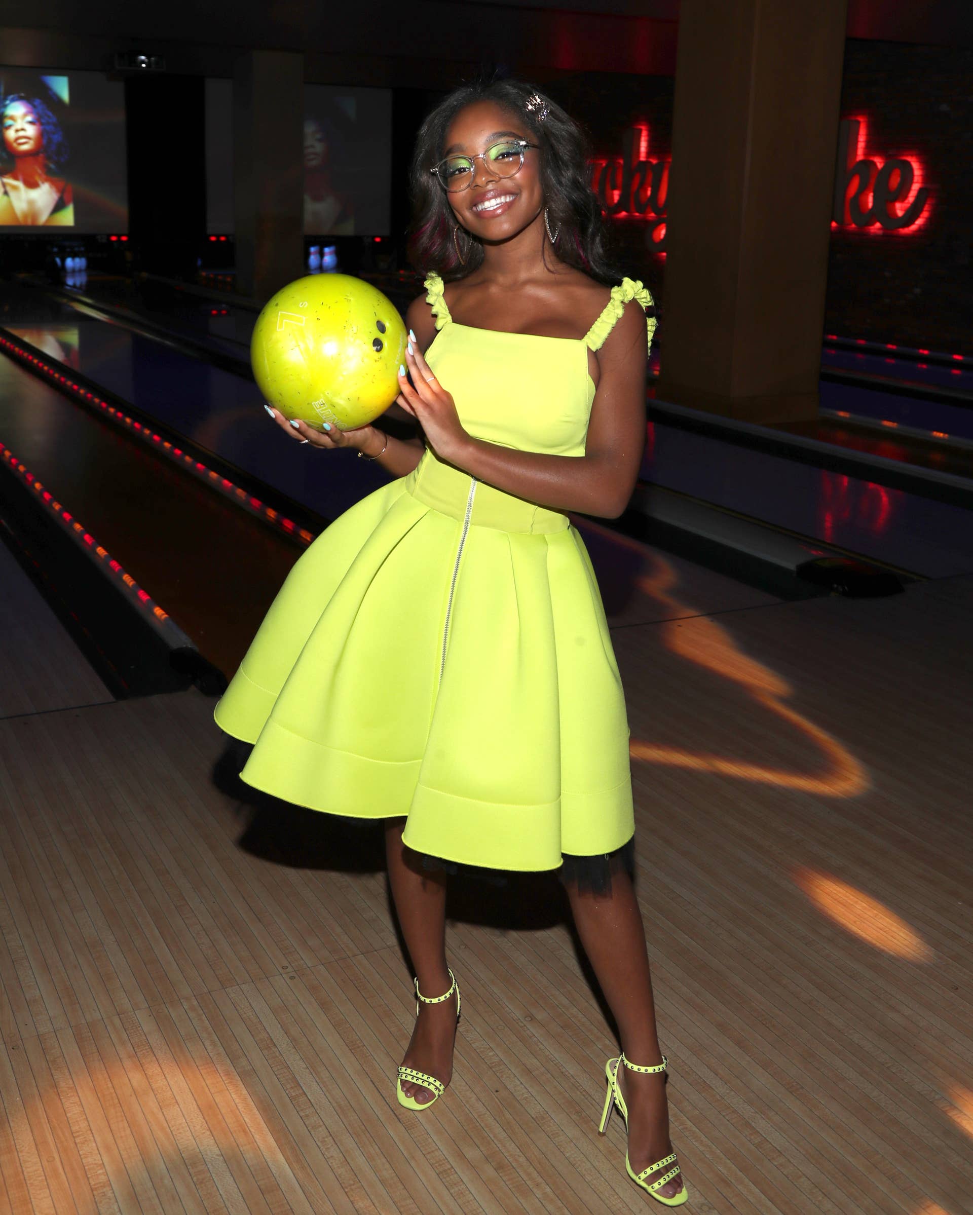 marsai martin green dress Marsai Martin Makes Her Runway Debut During Milan Fashion Week
