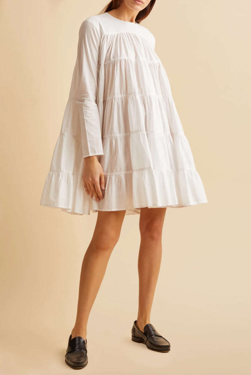マーレットMerlette SOLIMAN DRESS 白 Merlette Soliman Tiered Dress in White