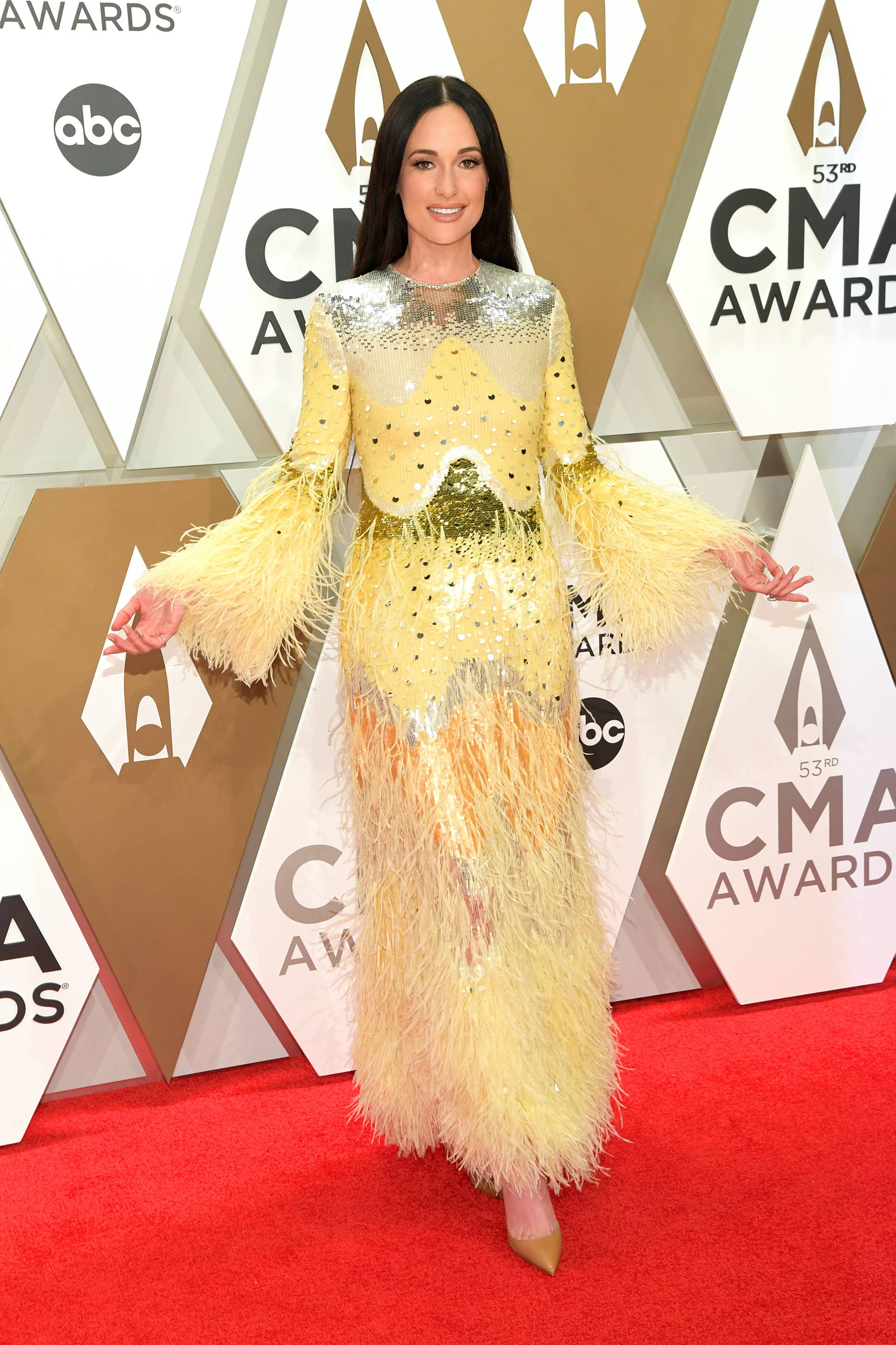 Great Outfits in Fashion History: Kacey Musgraves in Feathered, Sparkly  Valentino - Fashionista