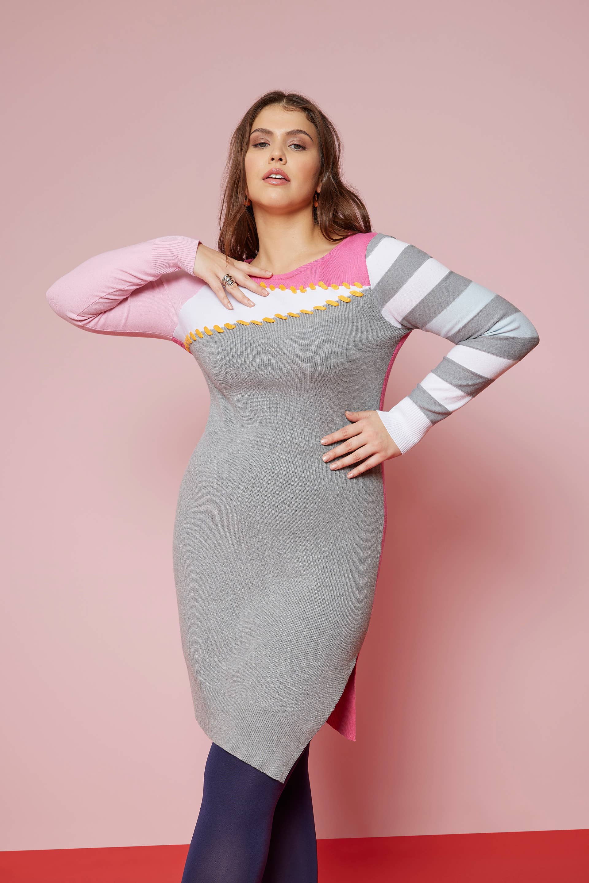 white christmas dresses HSN 8221 Dress Navy Blue – Moda Natty main image 1