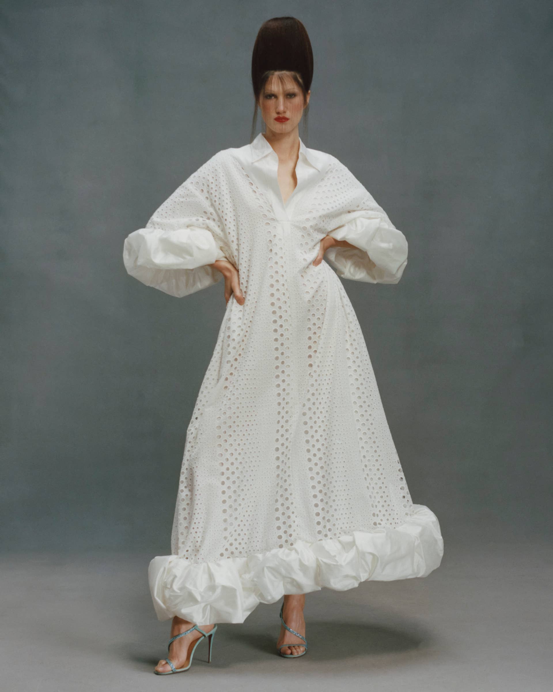 white midi dress with puff sleeves White Backless Puff Sleeve Midi Dress  trinarosh
