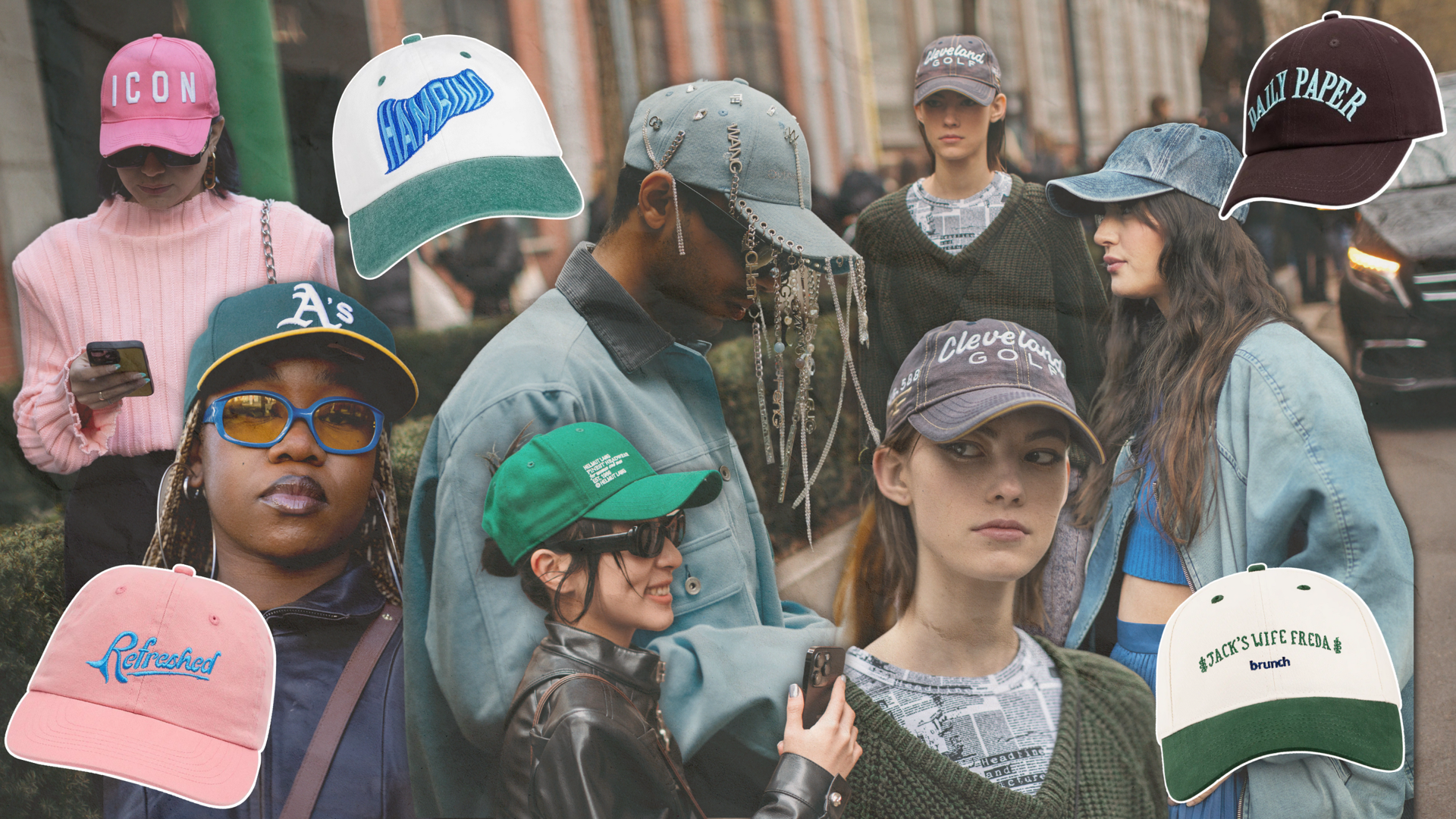 Baseball Caps Were the Street Style Crowd
