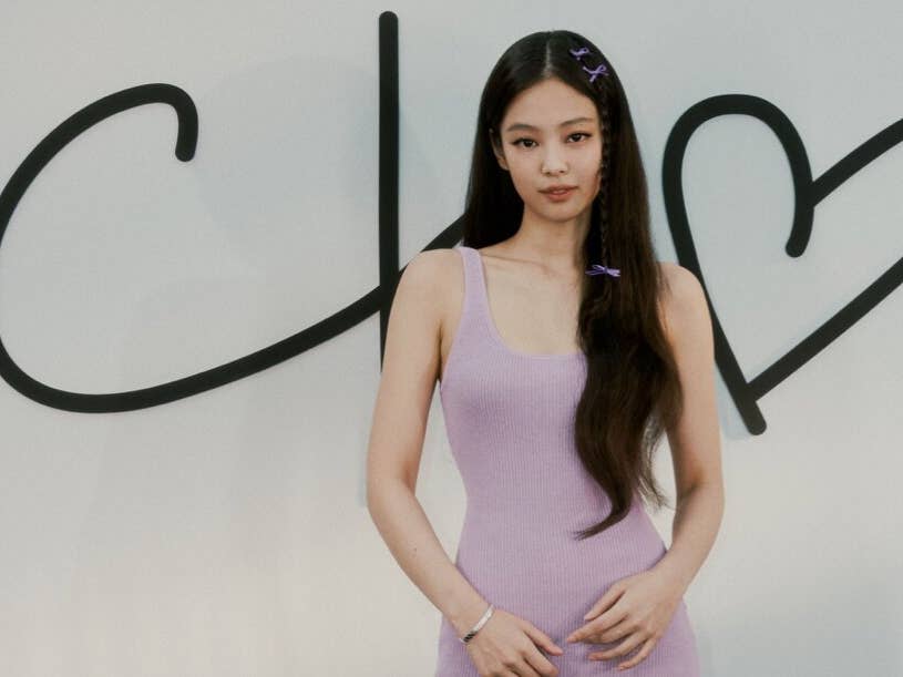jennie kim calvin klein purple dress Jennie Kim Makes the Case for the Little Lilac Dress