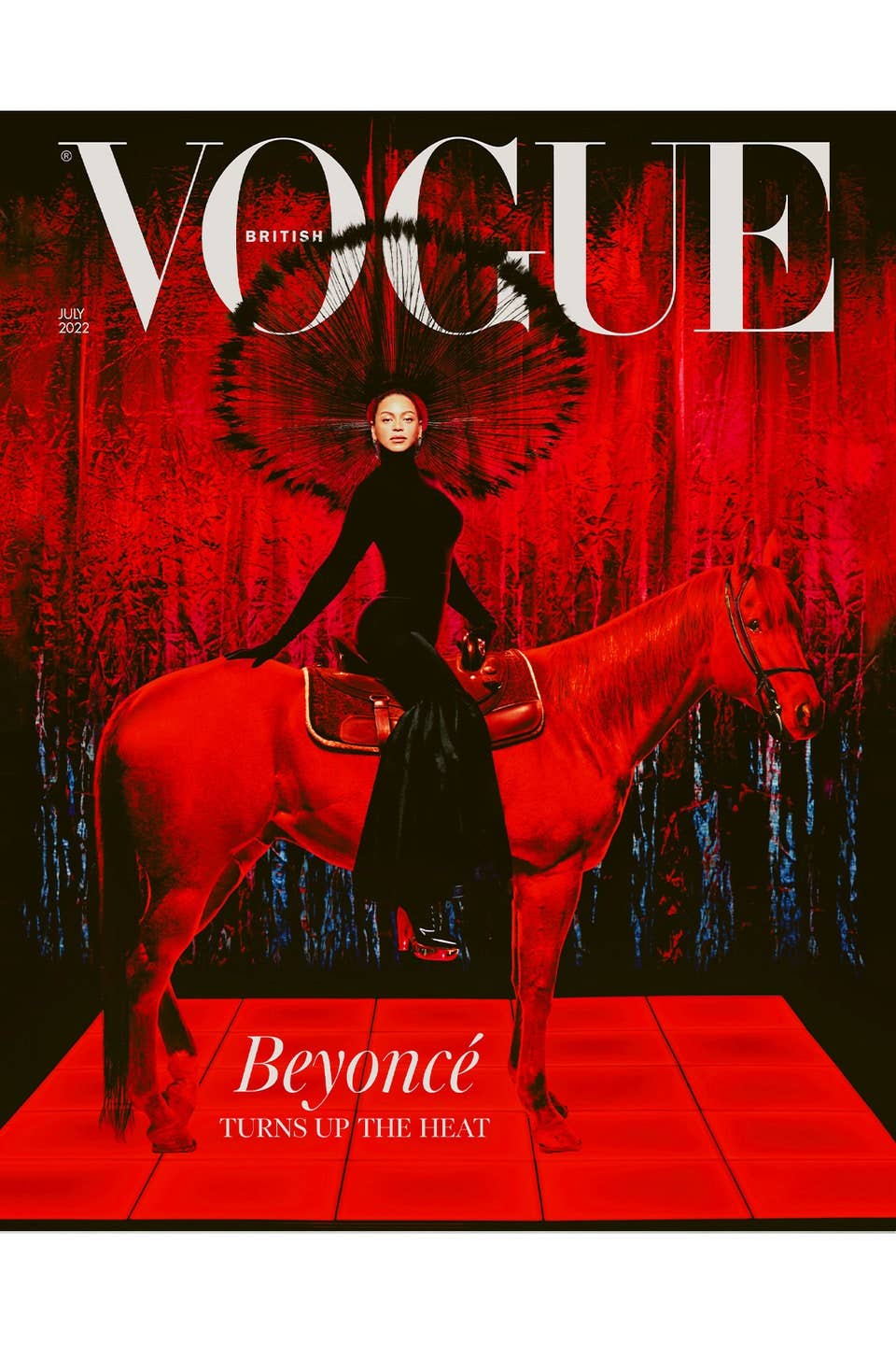 beyonce red dress vogue Beyoncé Covers British 'Vogue''s July 2022 Issue