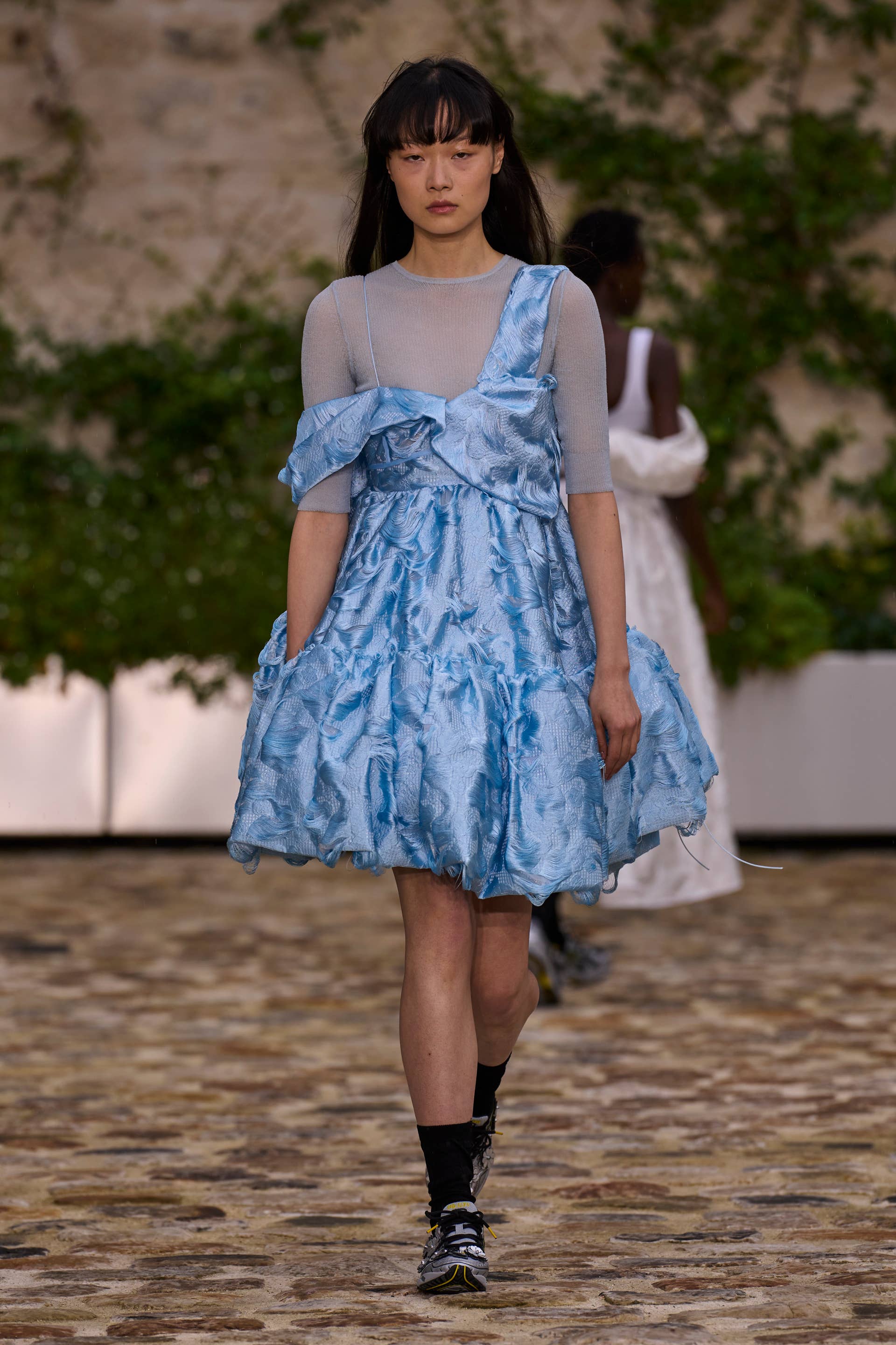 cecilie bahnsen blue dress Cecilie Bahnsen Johanna Cloqu Open-back Midi Dress in Blue