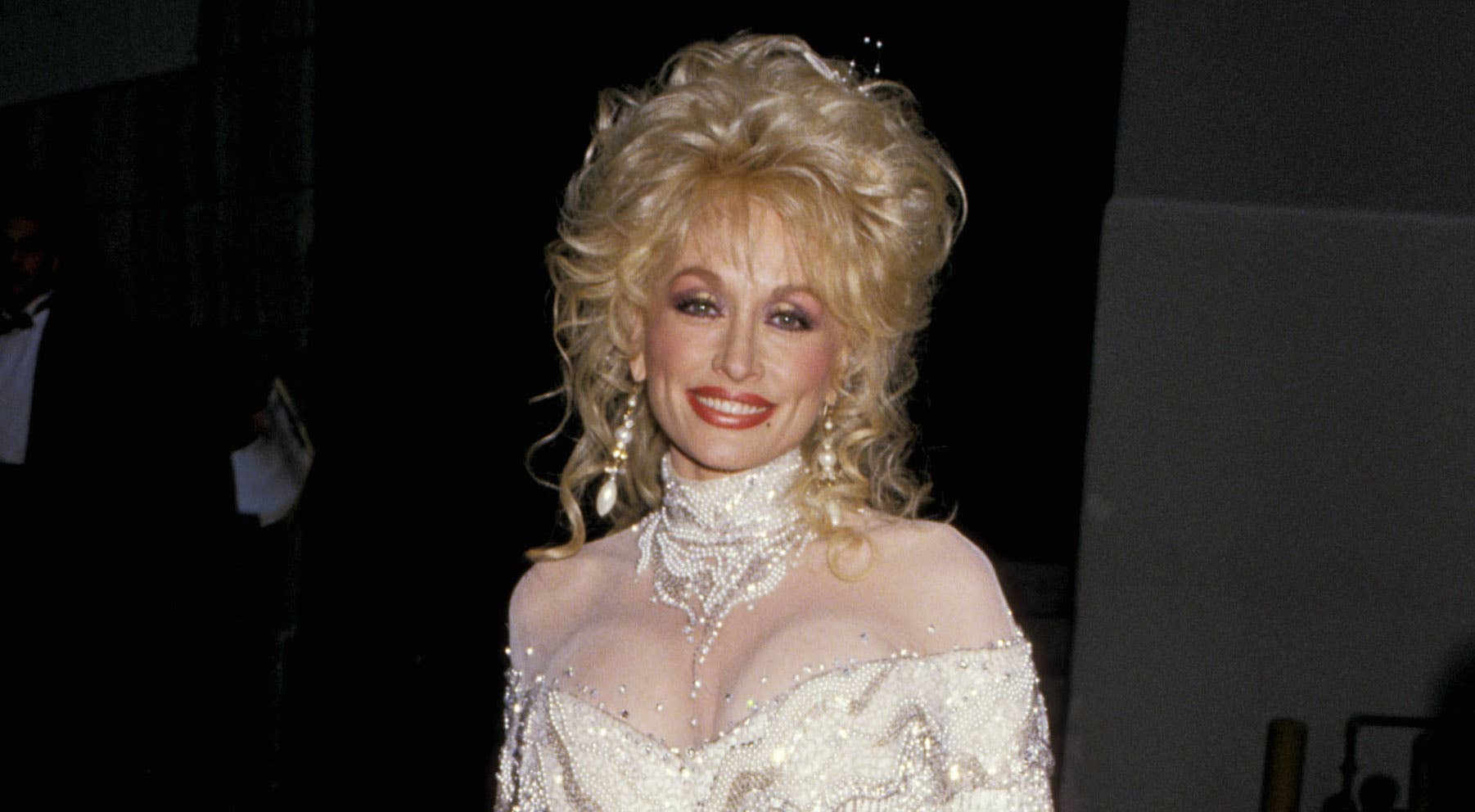 dolly parton sheer dress Great Outfits in Fashion History: Dolly Parton at the 1988 People's Choice Awards