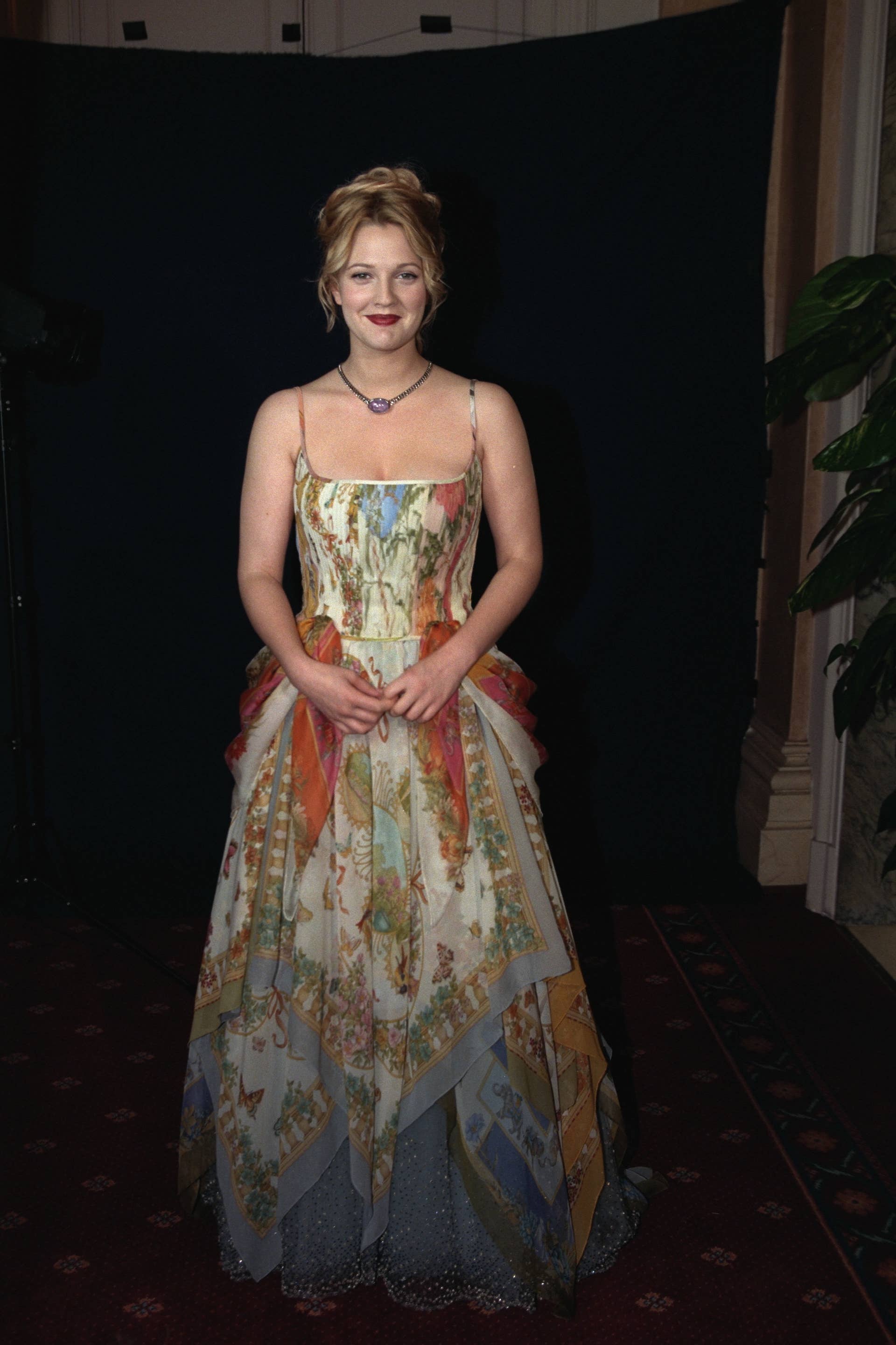 Great Outfits in Fashion History: Drew Barrymore's 1998 Fairy Tale Renaissance Gown