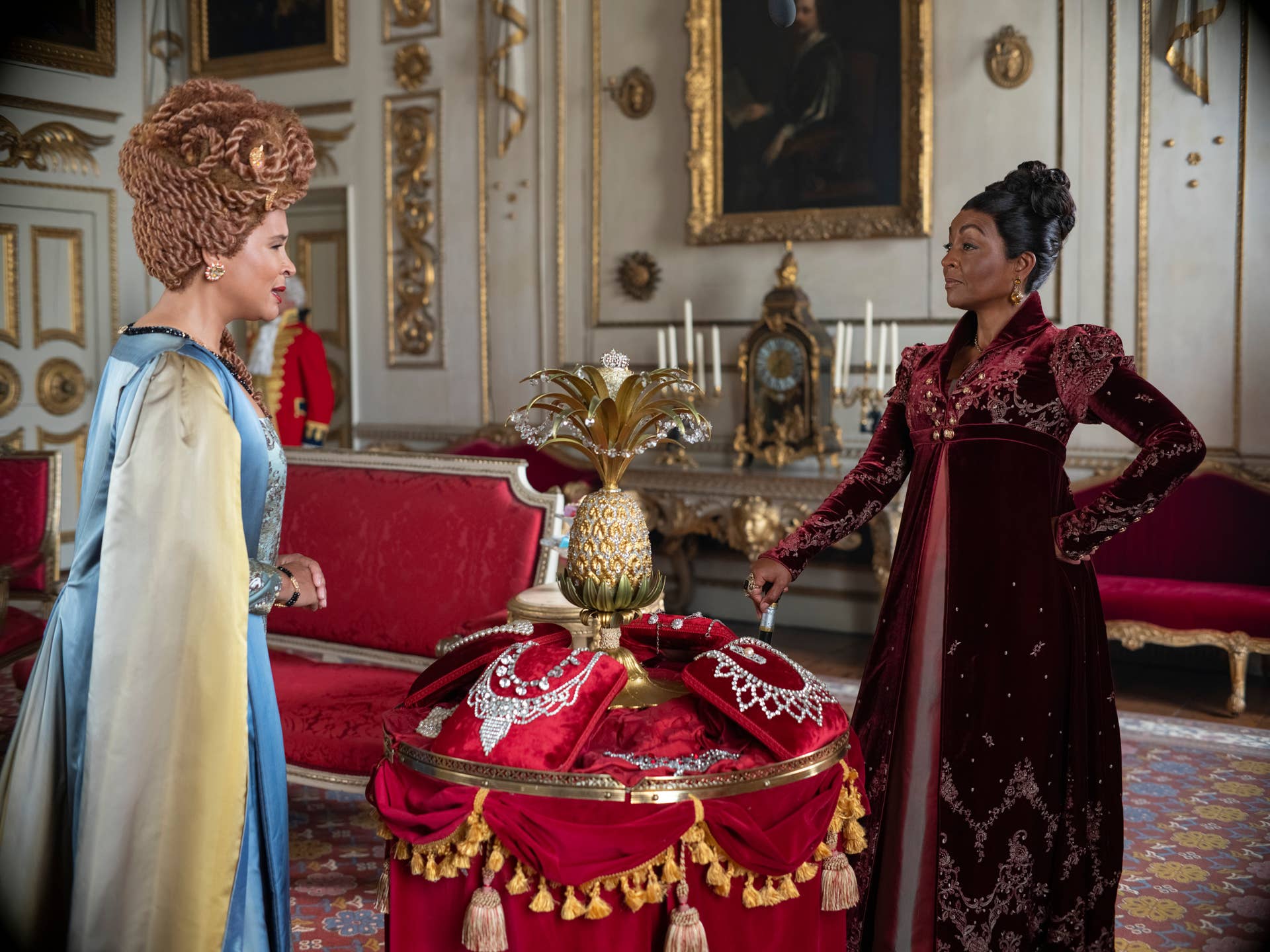 lady danbury red dress Lady Danbury in Bridgerton: Actor, Relationships, Scenes, and Viral Moments