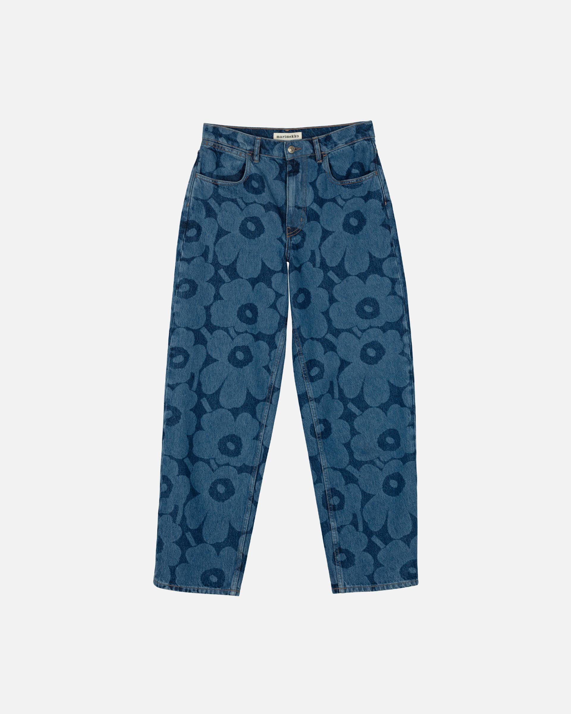 Marimekko's New Barrel Jeans Put a Floral Spin on the Trendy Denim